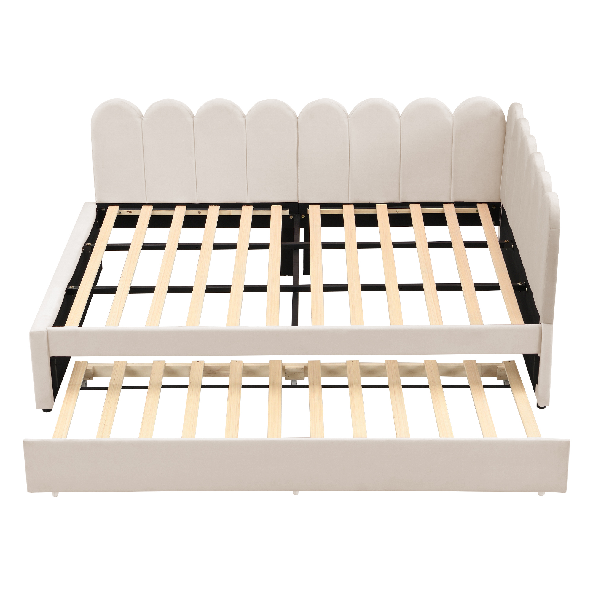 Canapé-lit en L 140×200 cm avec escamotable, velours, pour invités et petites familles, design gain de place, confort assise et couchage, style élégant, utilisation simple, stabilité, durabilité, fonctionnalité - image 24