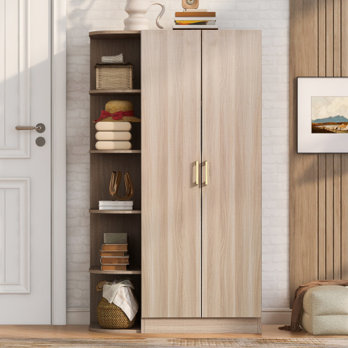 Dressing double porte avec étagères et rangement