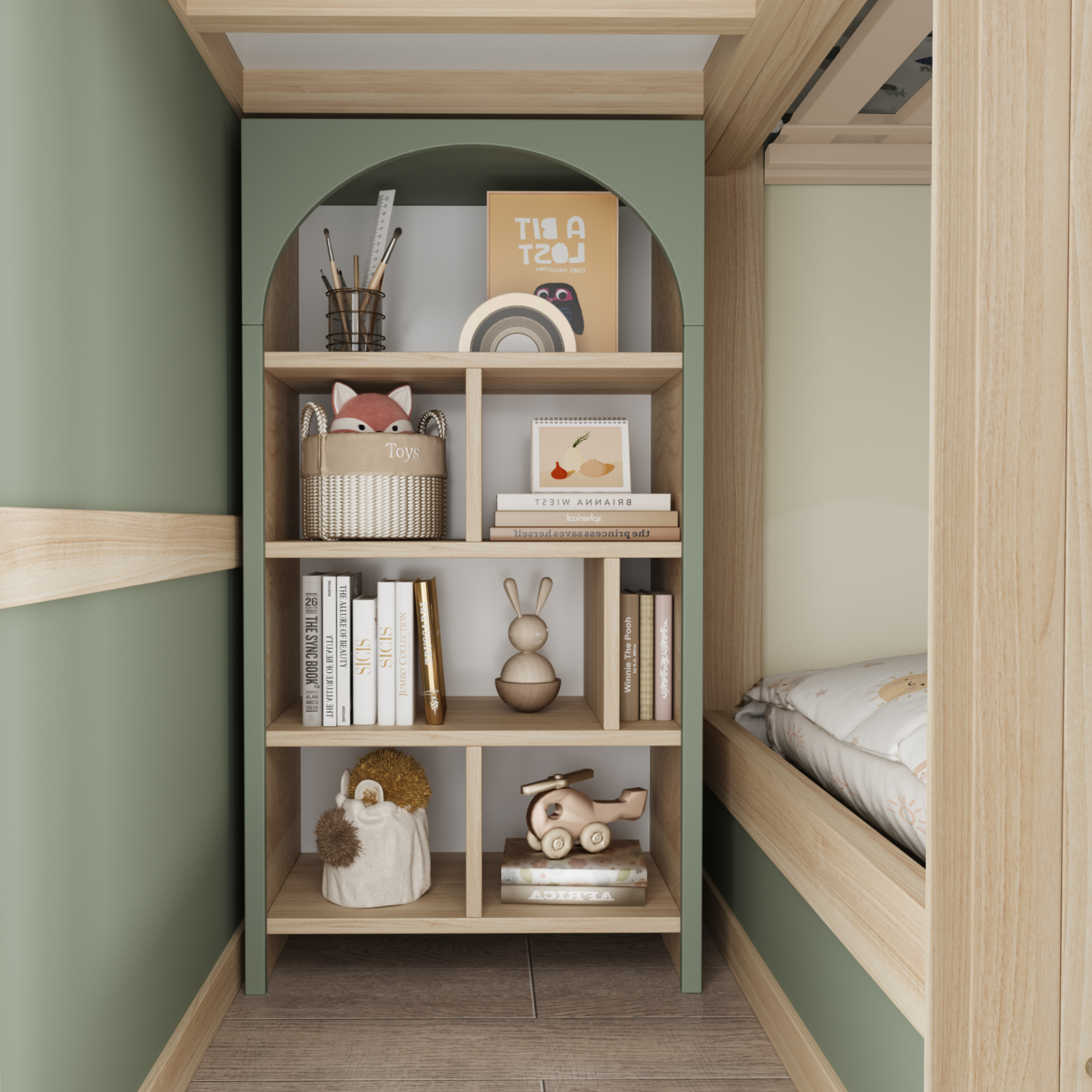 Plateforme coulissante du lit superposé enfant