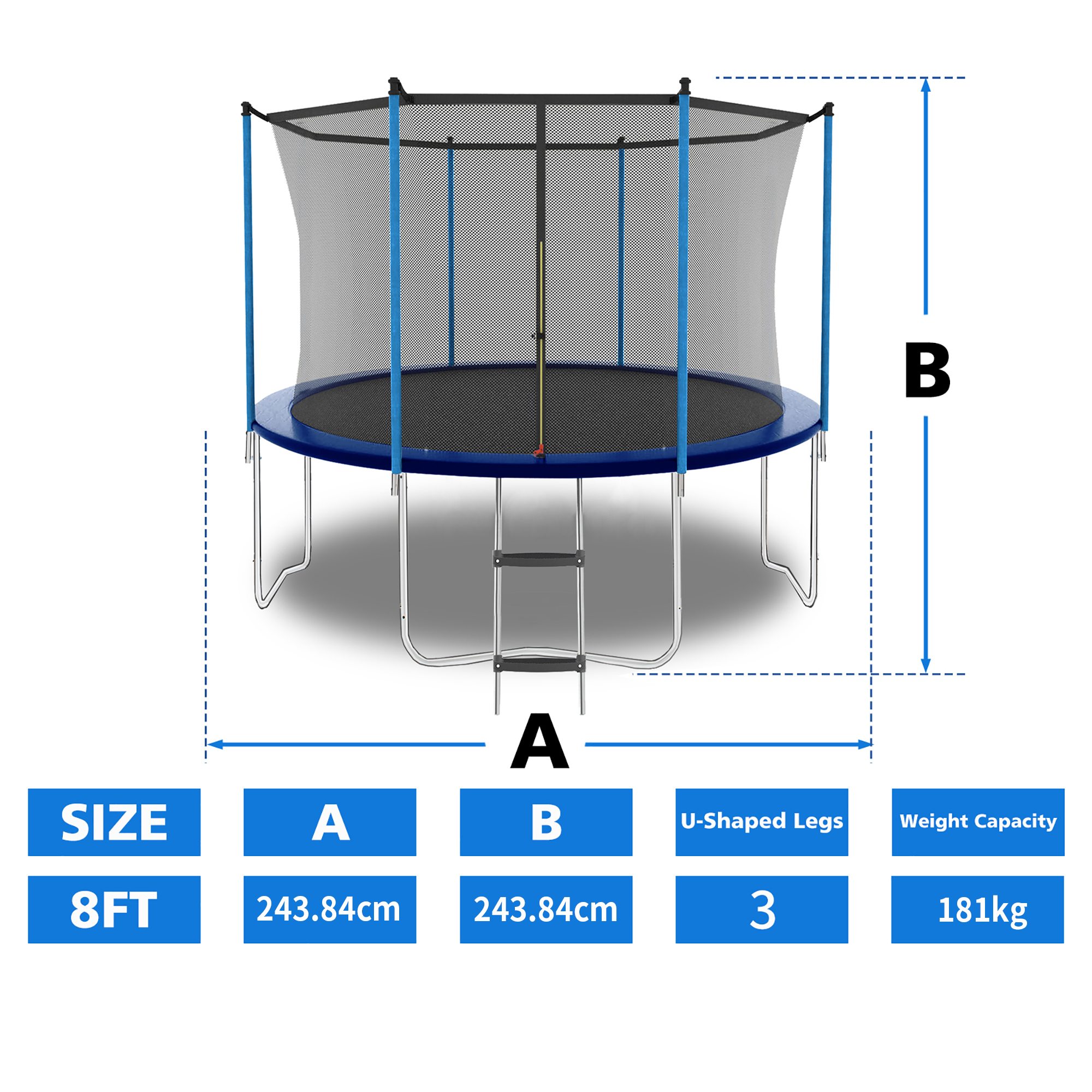 Dimensions du trampoline