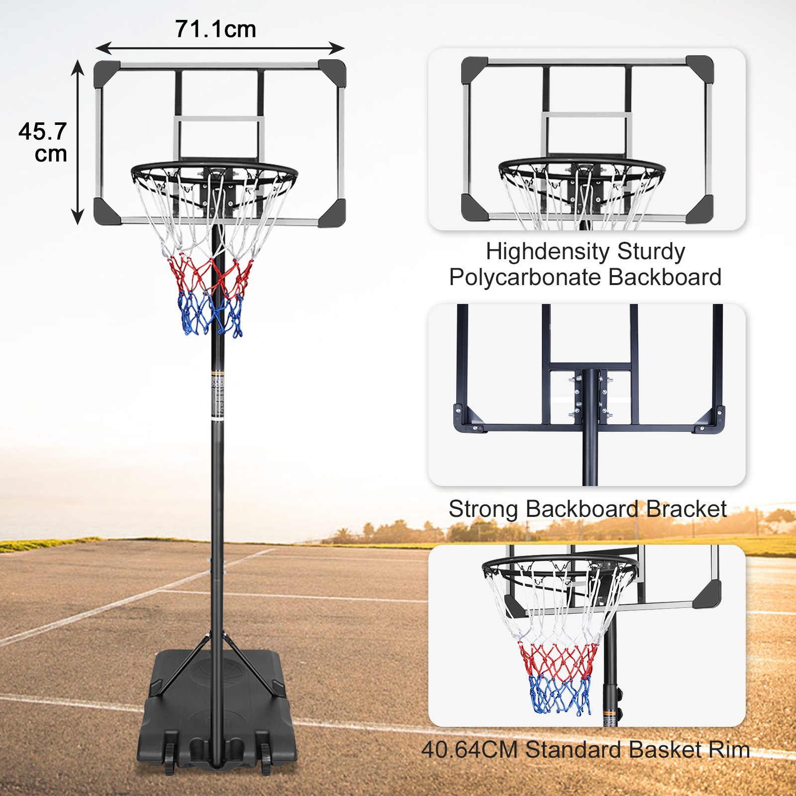 Détail du panier de basket