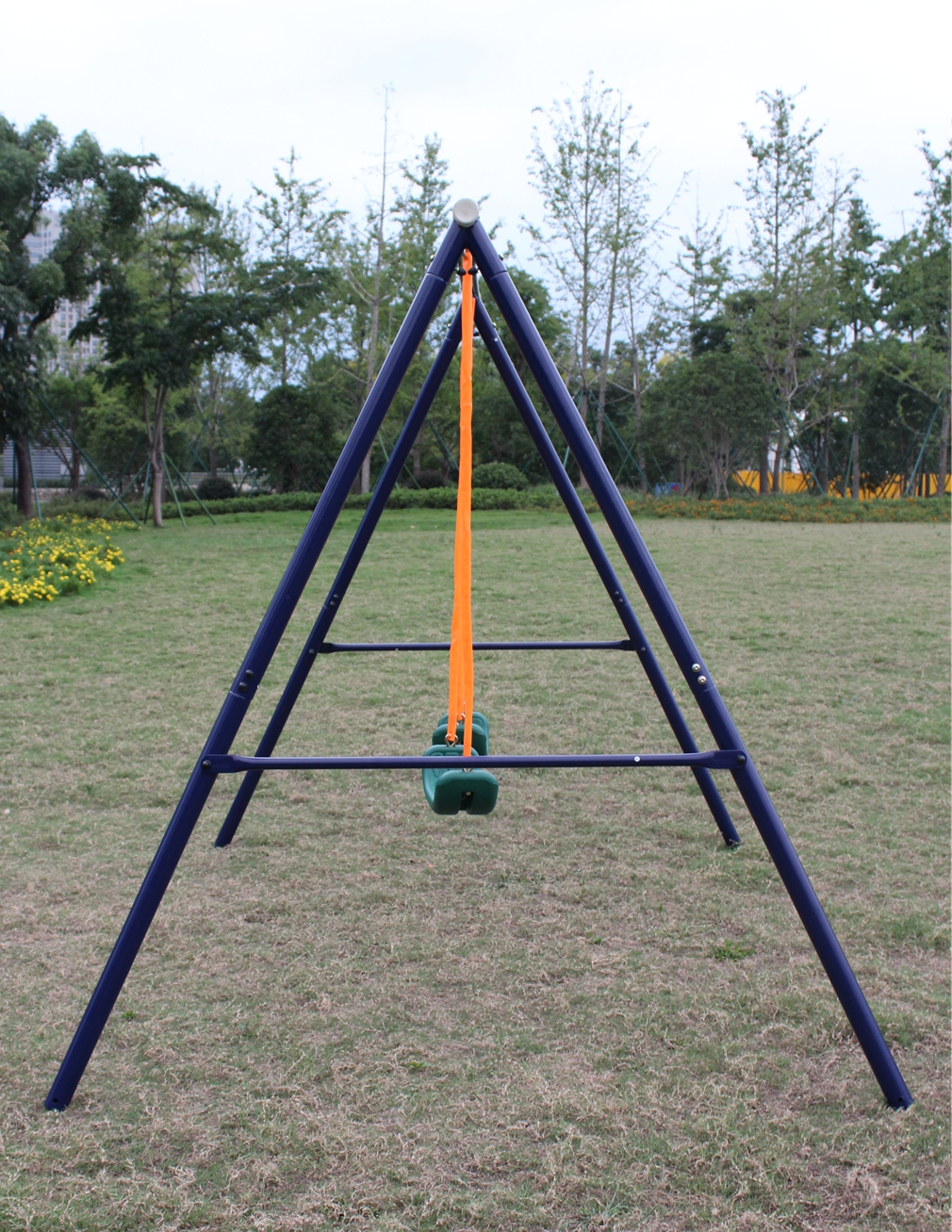 Portique balançoire double vue générale jardin