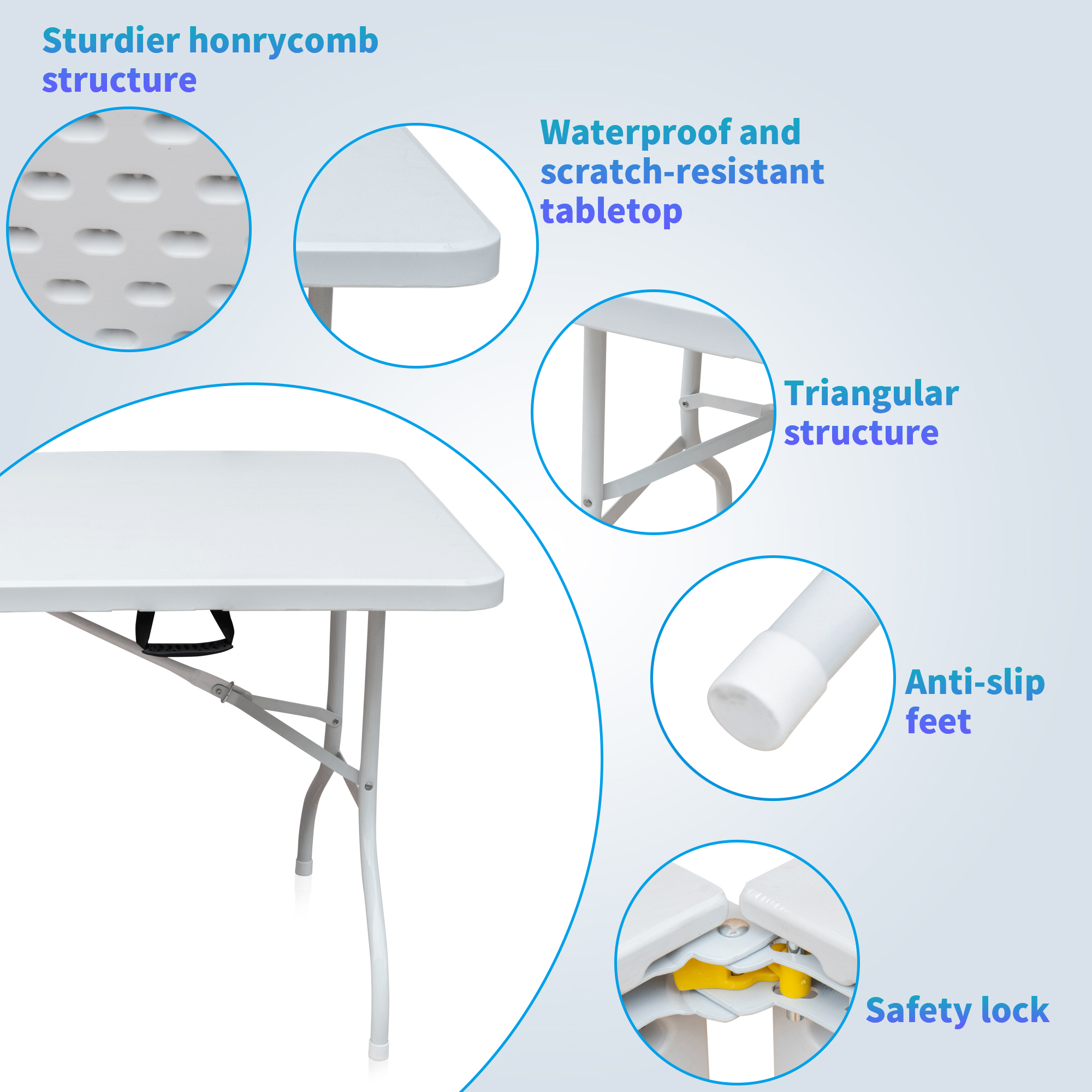 Détail du table d'extérieur
