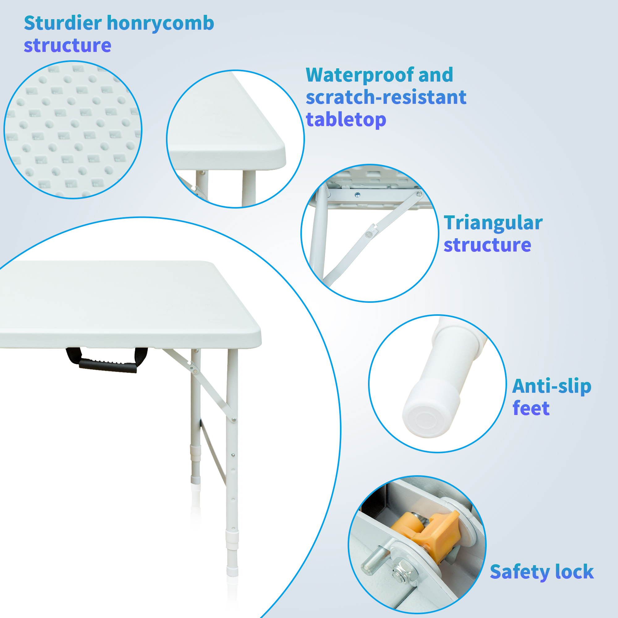 Détail du table d'extérieur
