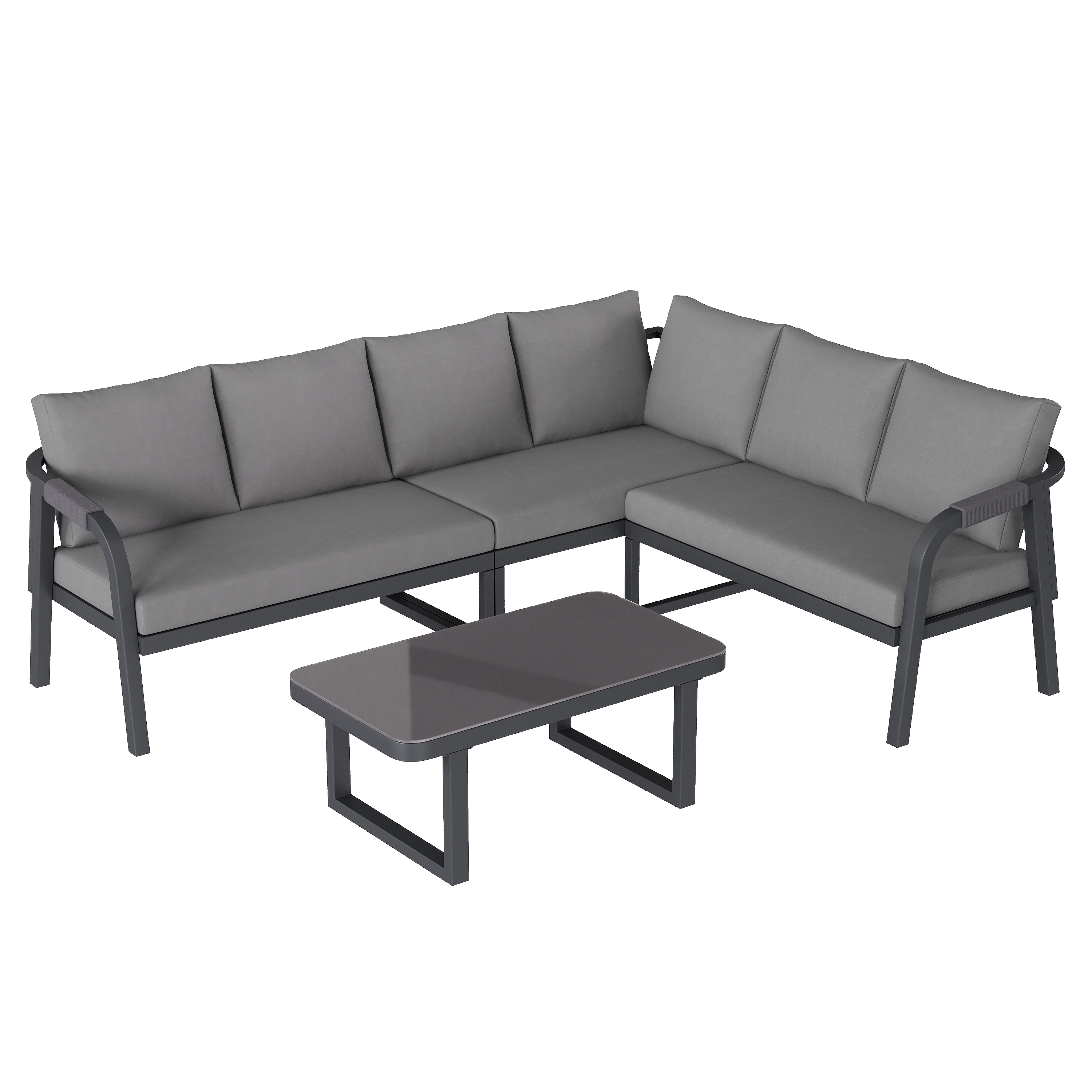 Salon de jardin design gris moderne