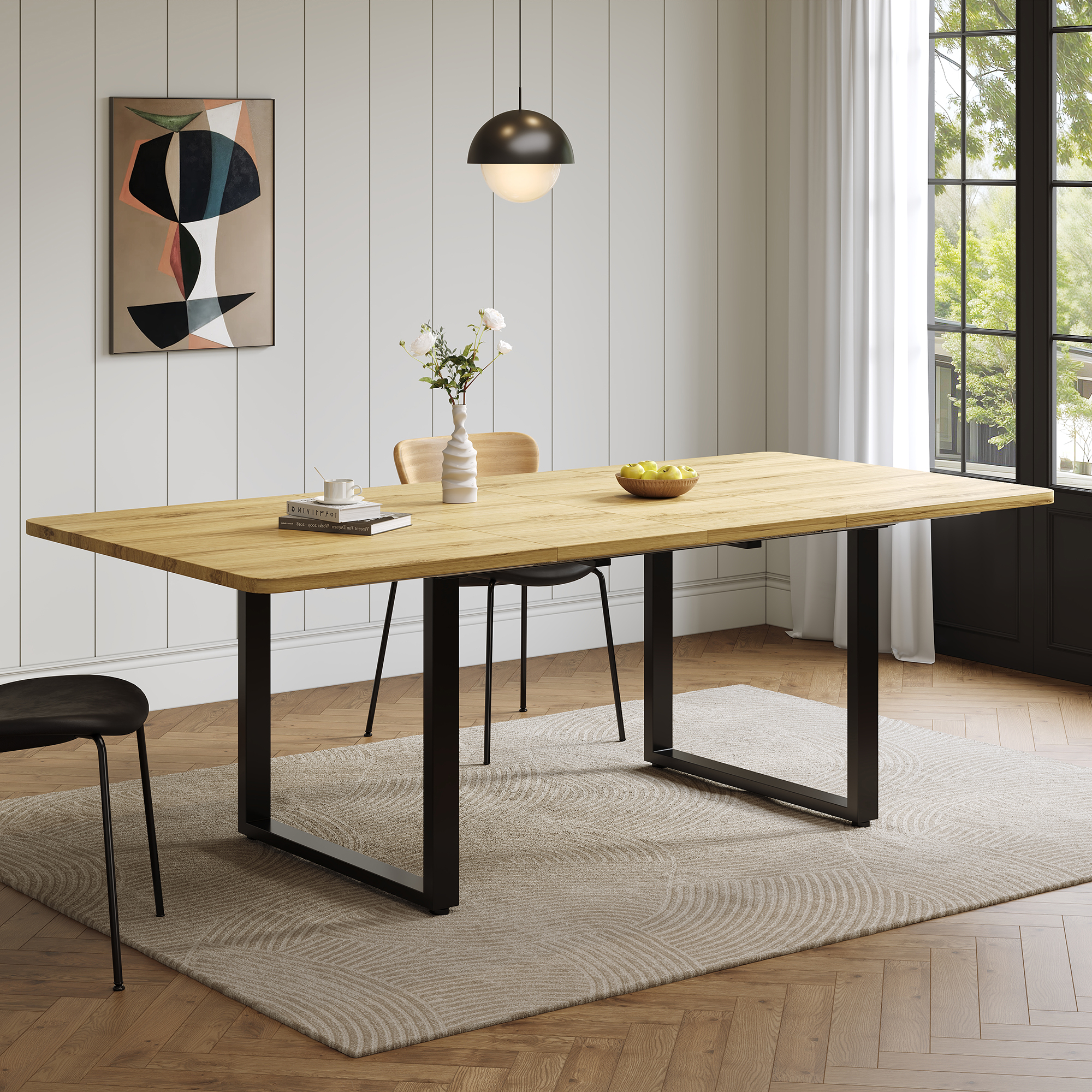 Table à manger extensible multi-longueurs en MDF pour 6 à 10 personnes - vue 4