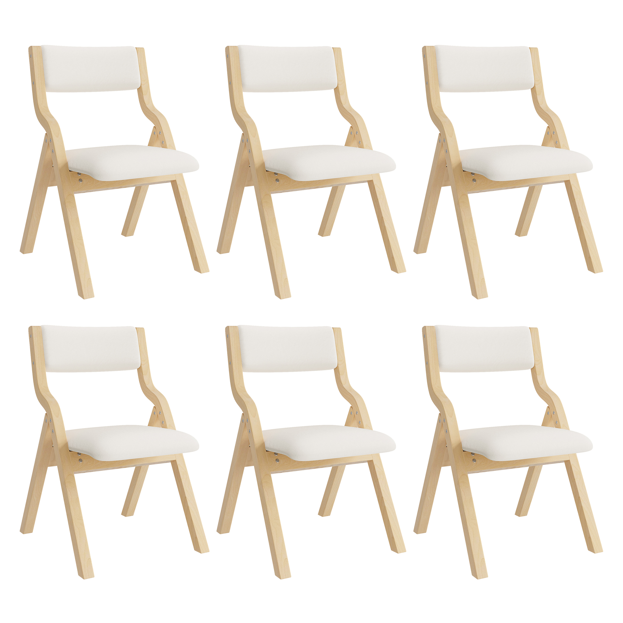 Lot de 2 chaises de salle à manger pliantes, 55 x 49 x 81 cm, Beige - vue complémentaire
