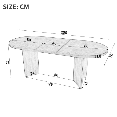 Dimensions de la table à manger rectangulaire couleur chêne