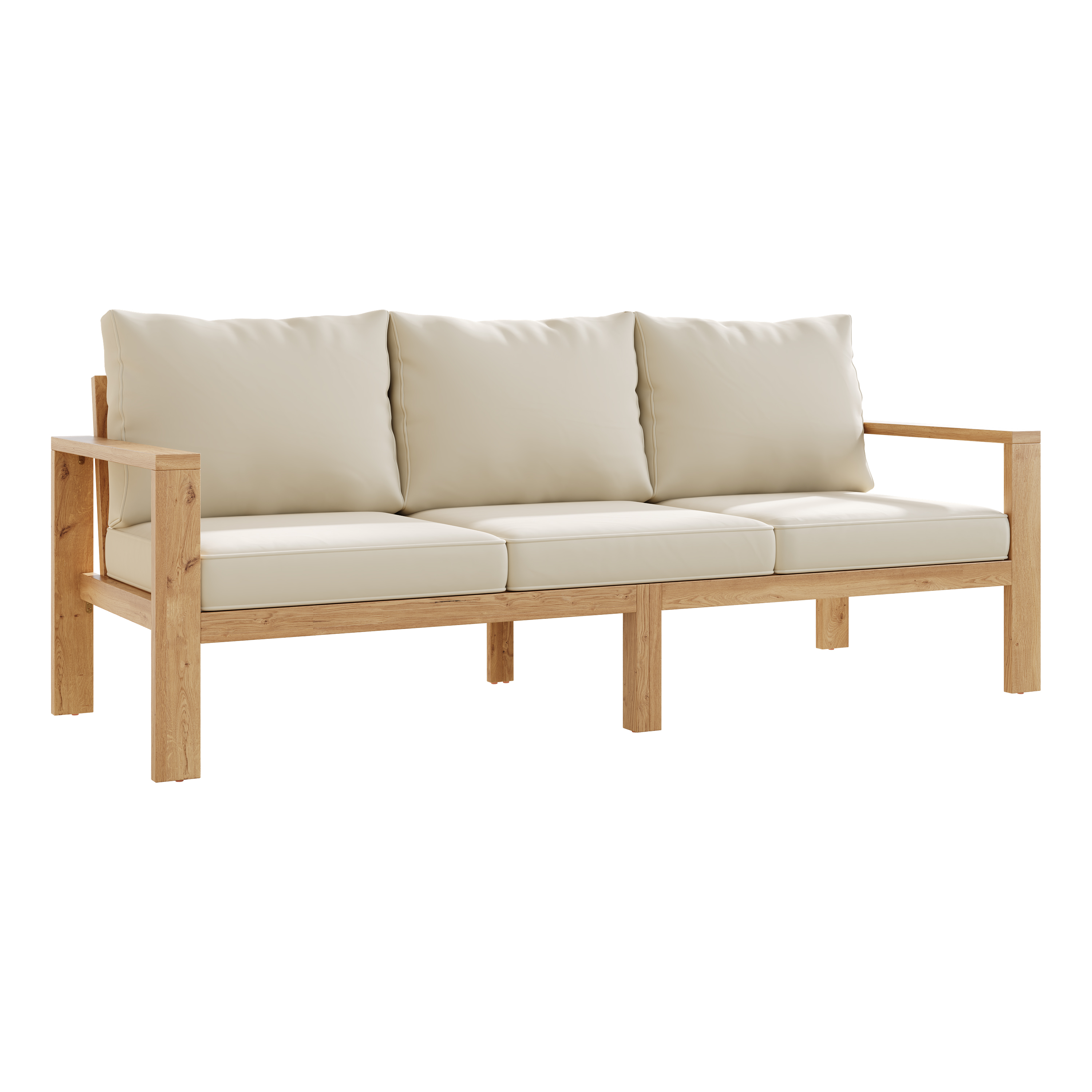 Salon de jardin confortable acacia creme