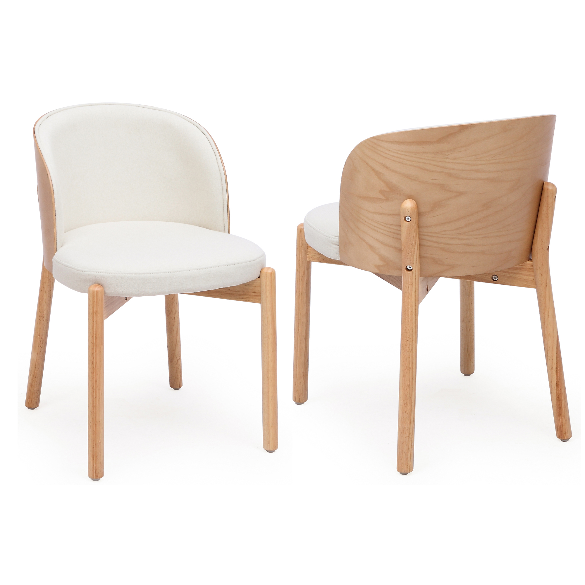 Lot de 2 chaises de salle à manger, 57 x 49 x 74 cm, Bois naturel - détails