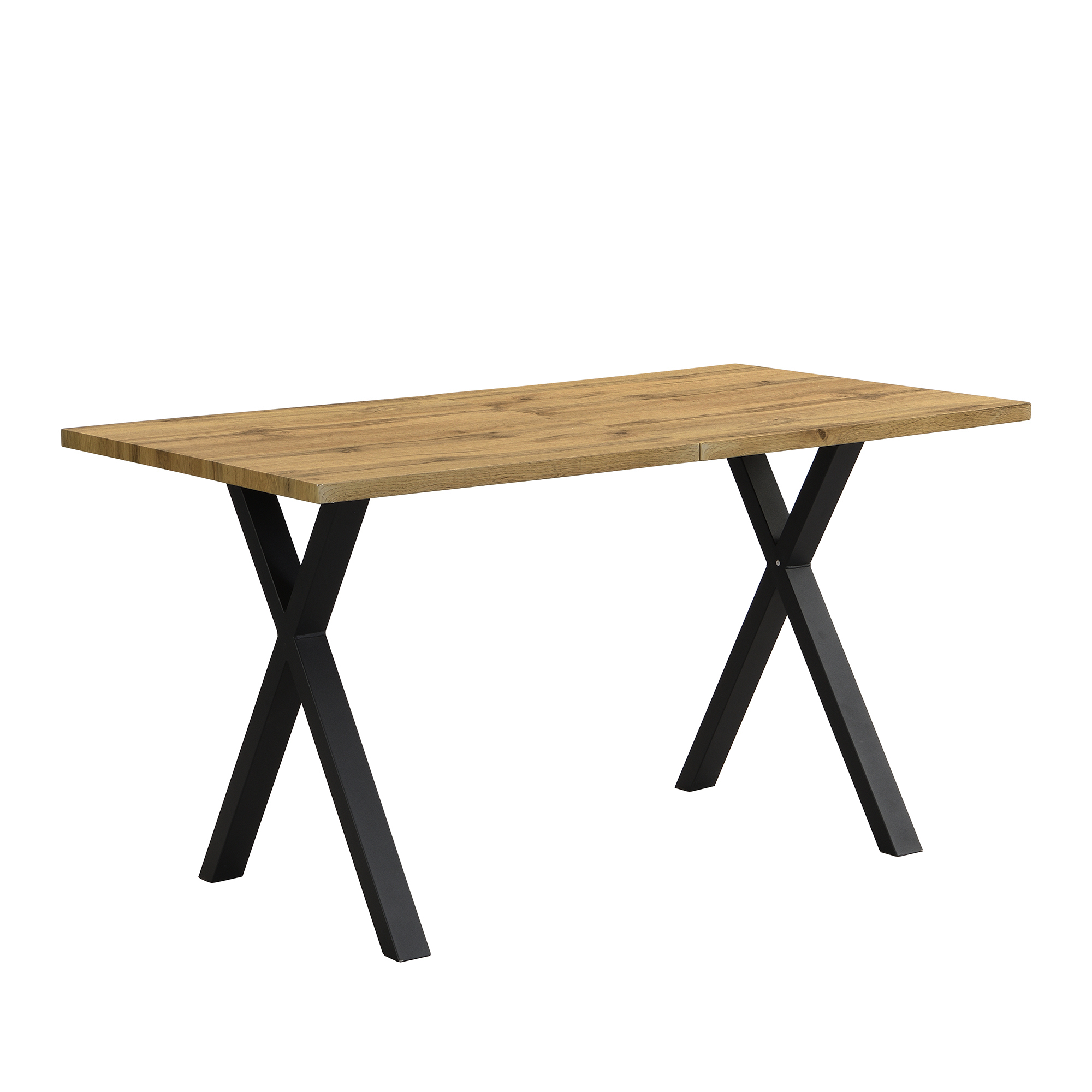 Table à manger, 140 x 80 x 76 cm, métal et MDF, noir - vue 7