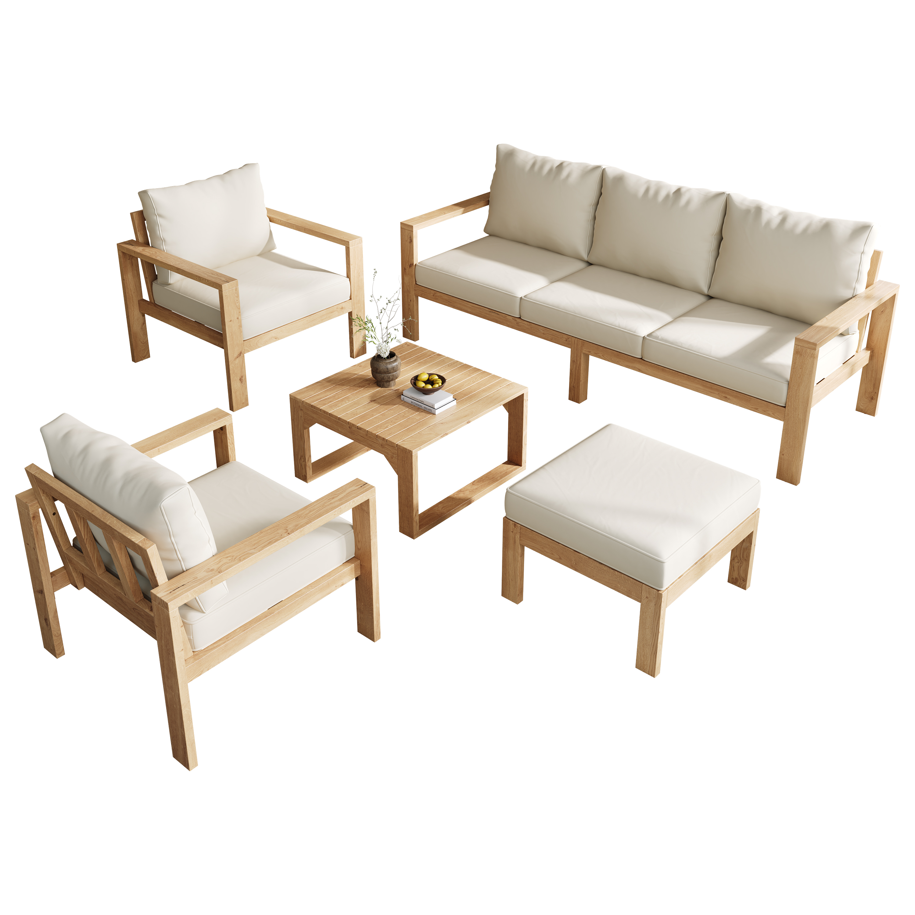 Salon de jardin design acacia moderne