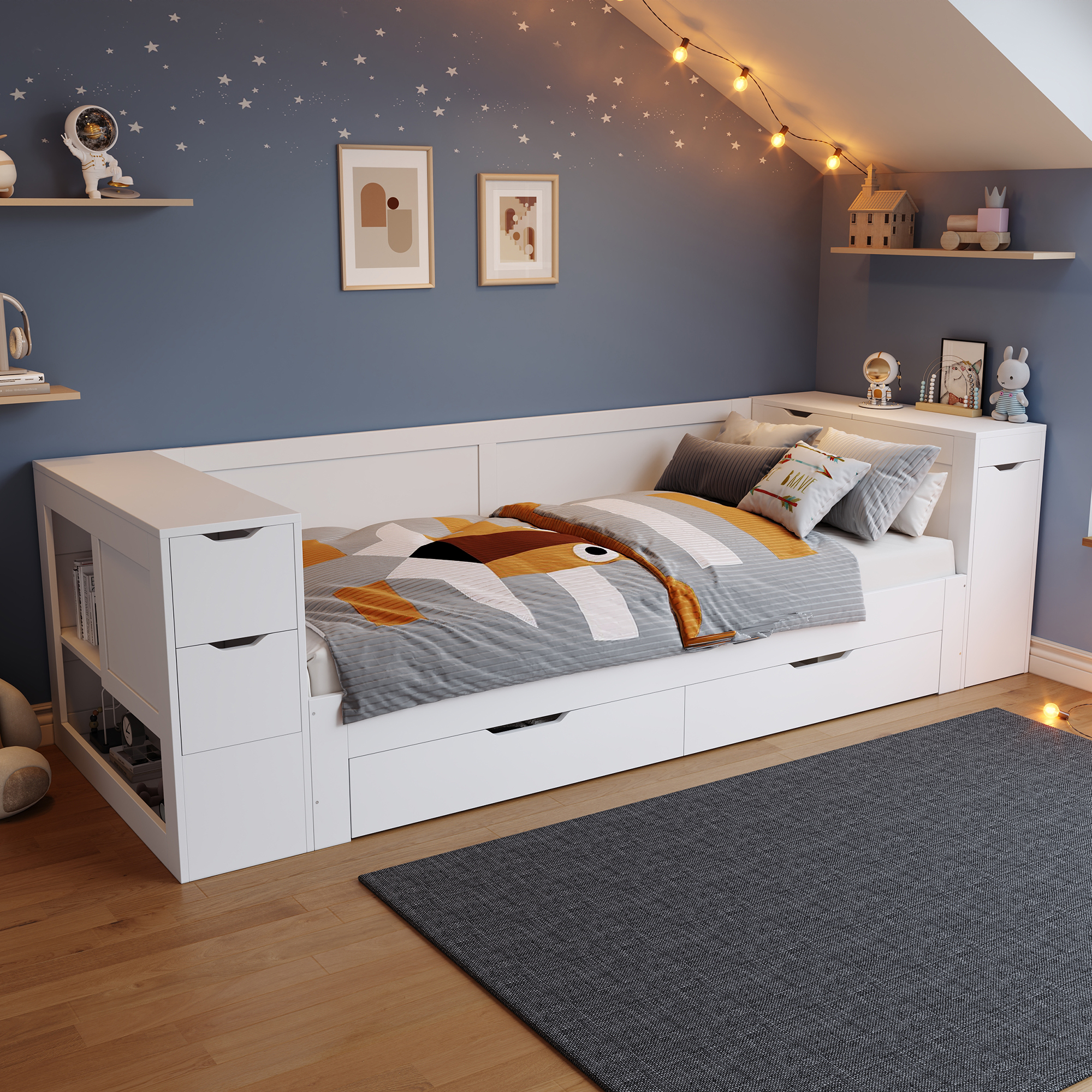 Kinderbett,Daybed, 90 x 200 cm, Einzelbett, multif