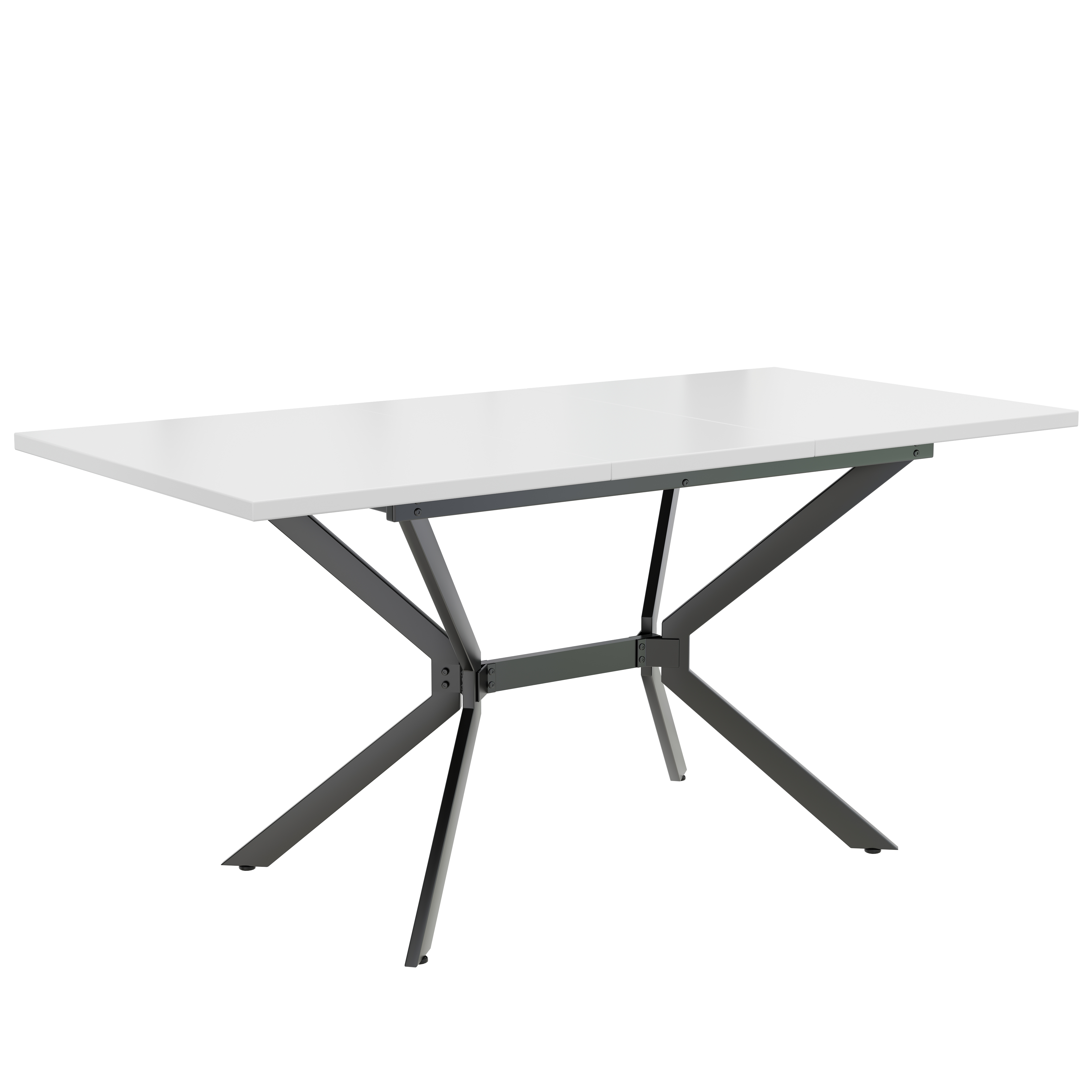 Table à manger, 160 x 80 x 75 cm, métal et MDF, noir - vue 4