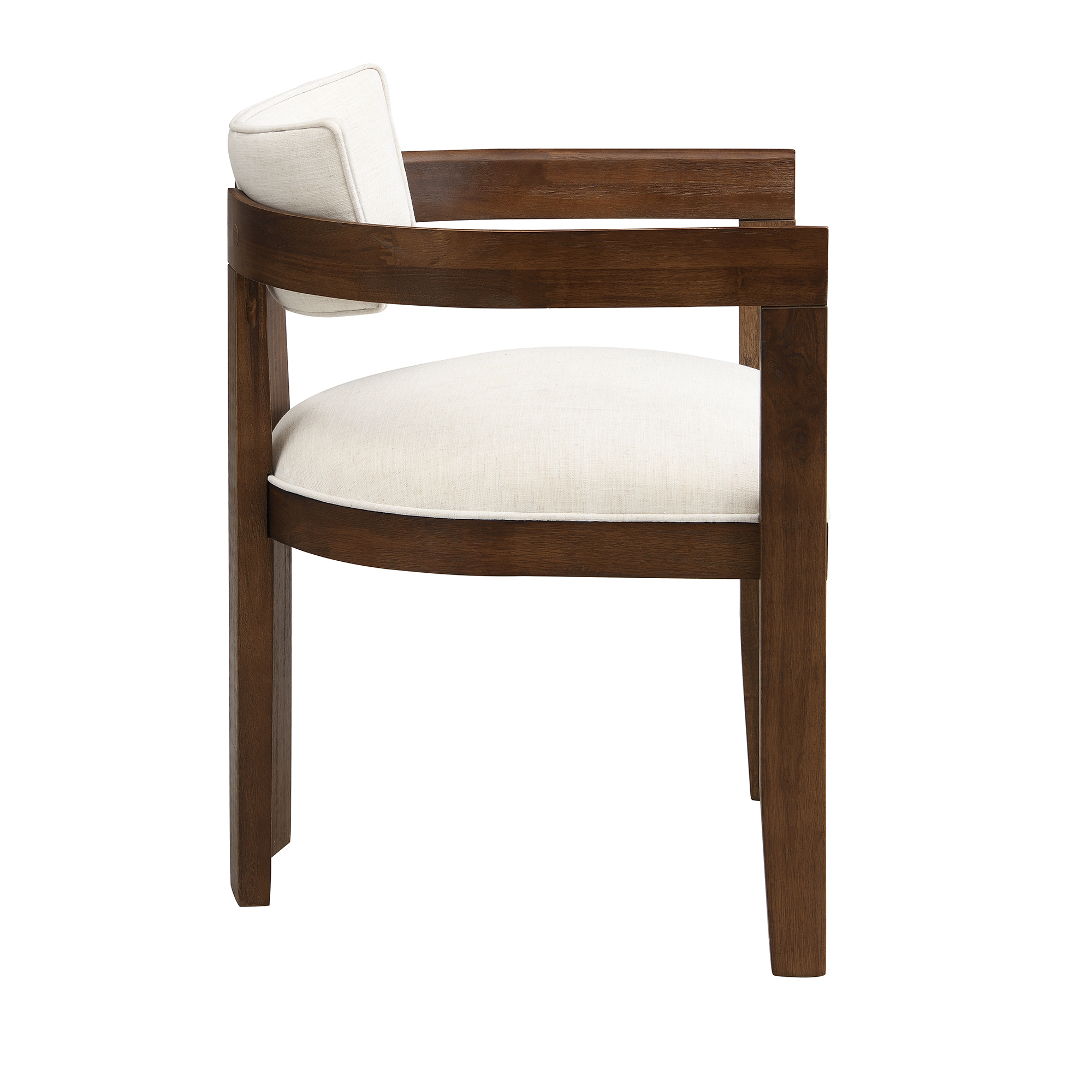 Chaise avec accoudoirs en bois massif, tissu lin naturel, design classique élégant, pour salle à manger et salon, confort supérieur, durabilité, style intemporel, facile montage, stabilité, utilisation polyvalente - image 13