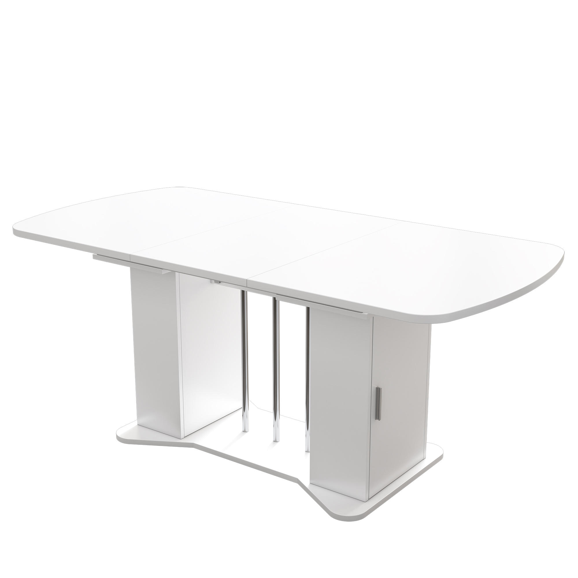 Table à manger extensible 120-160 cm, design classique blanc, pour salle à manger, quotidien et convivialité, s'intègre à tous styles, élégante, surface facile d'entretien, style intemporel, fonctionnelle - image 8