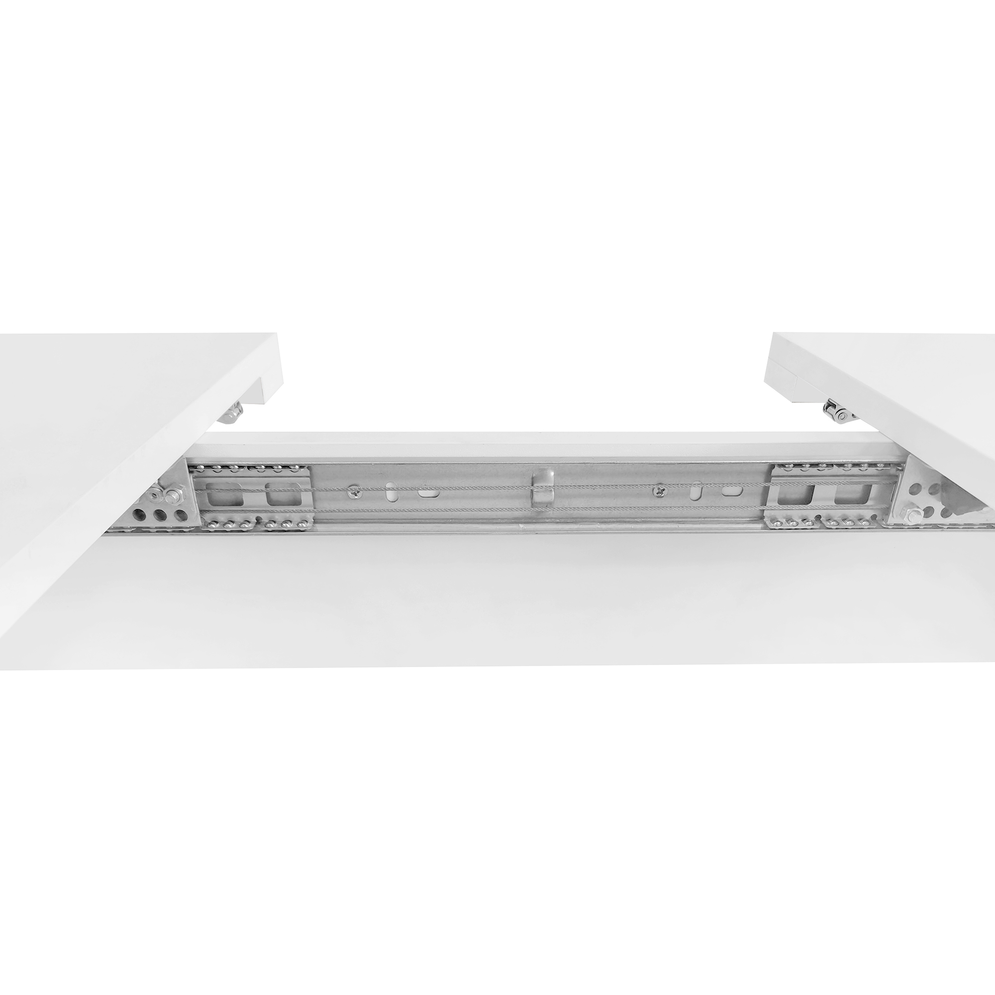 Ensemble table et chaises, 5 pièces, 1 table + 4 chaises, table et 4 chaises, panneaux de particules, blanc - vue 6