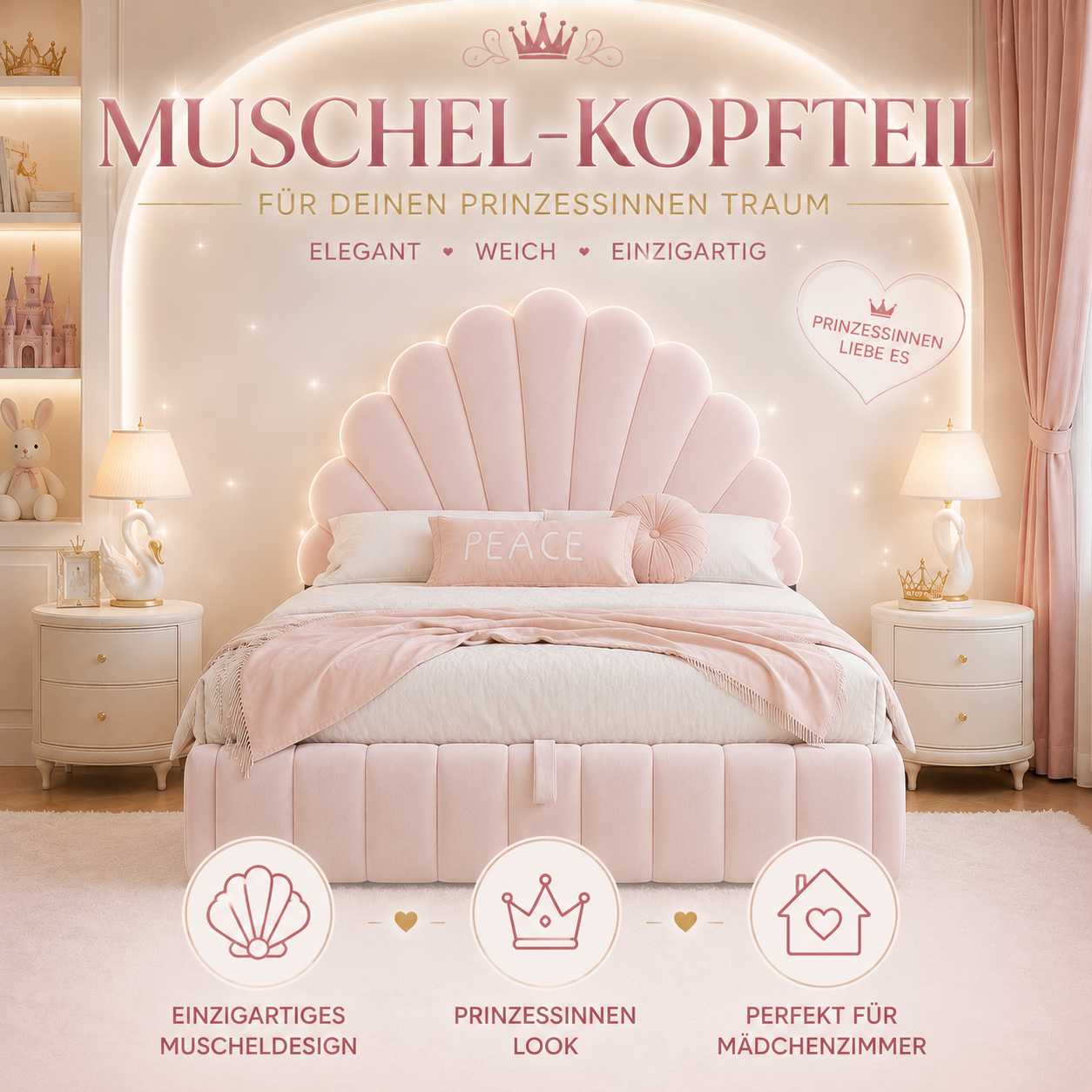 Lit rembourré 90 x 200 cm, rangement hydraulique, velours, rose, 211,5 x 100 x 95,5 cm - points forts 1