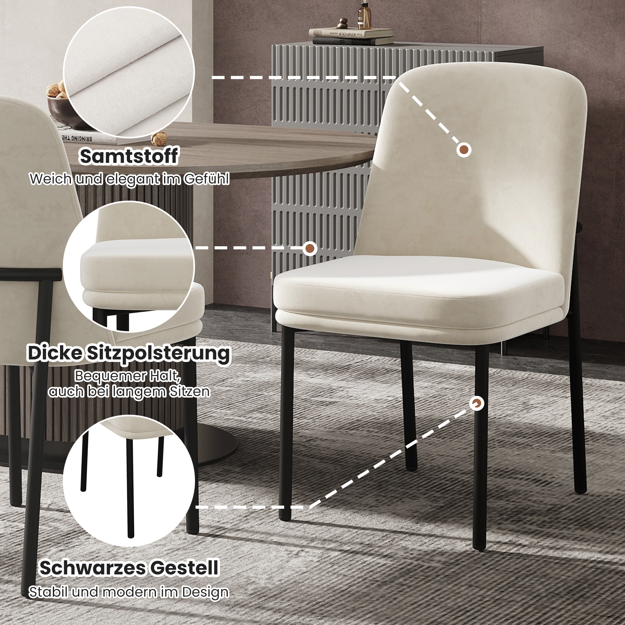 Détail du chaise de salle à manger