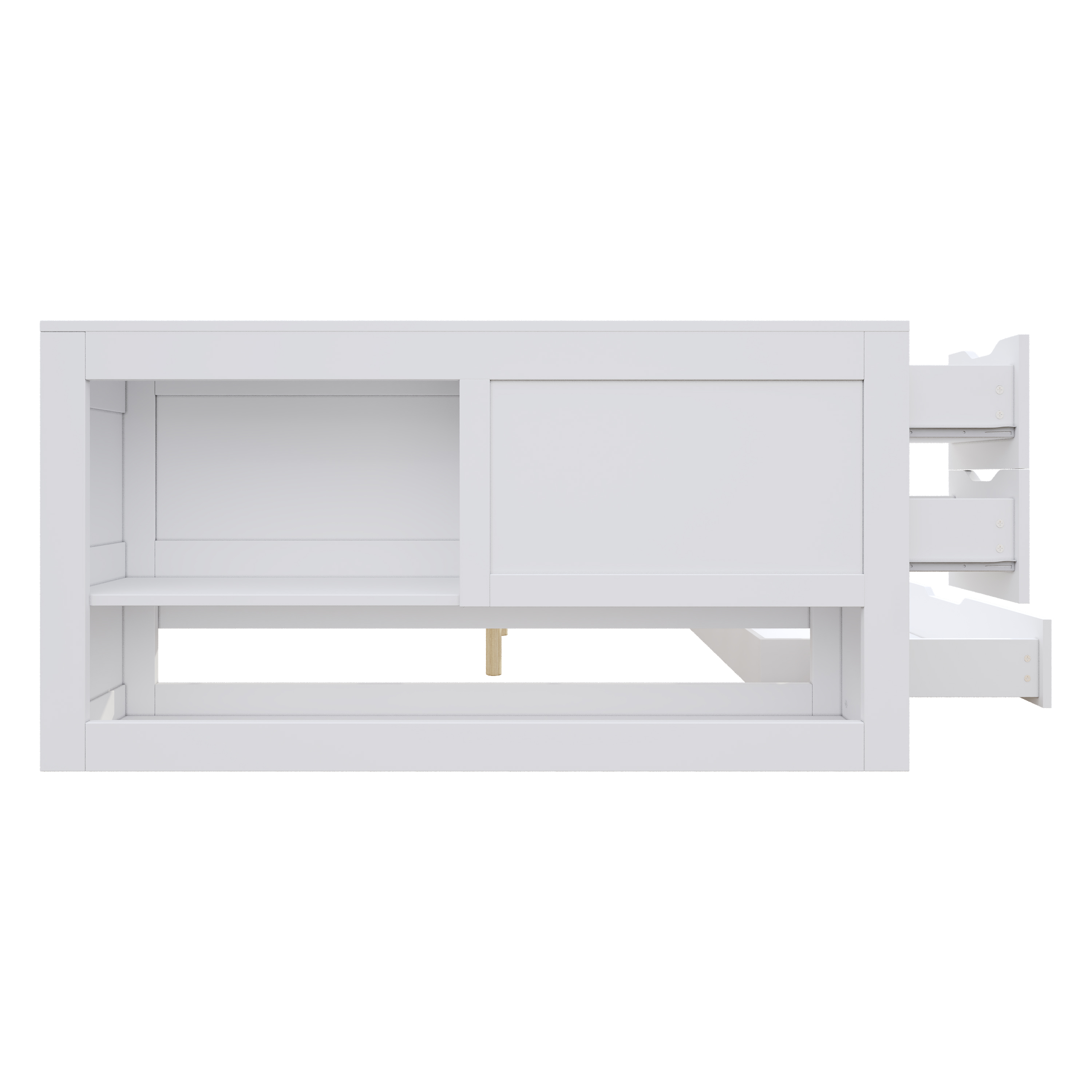 Lit enfant, avec tiroirs, 140 x 200 cm, bois, blanc - vue 7
