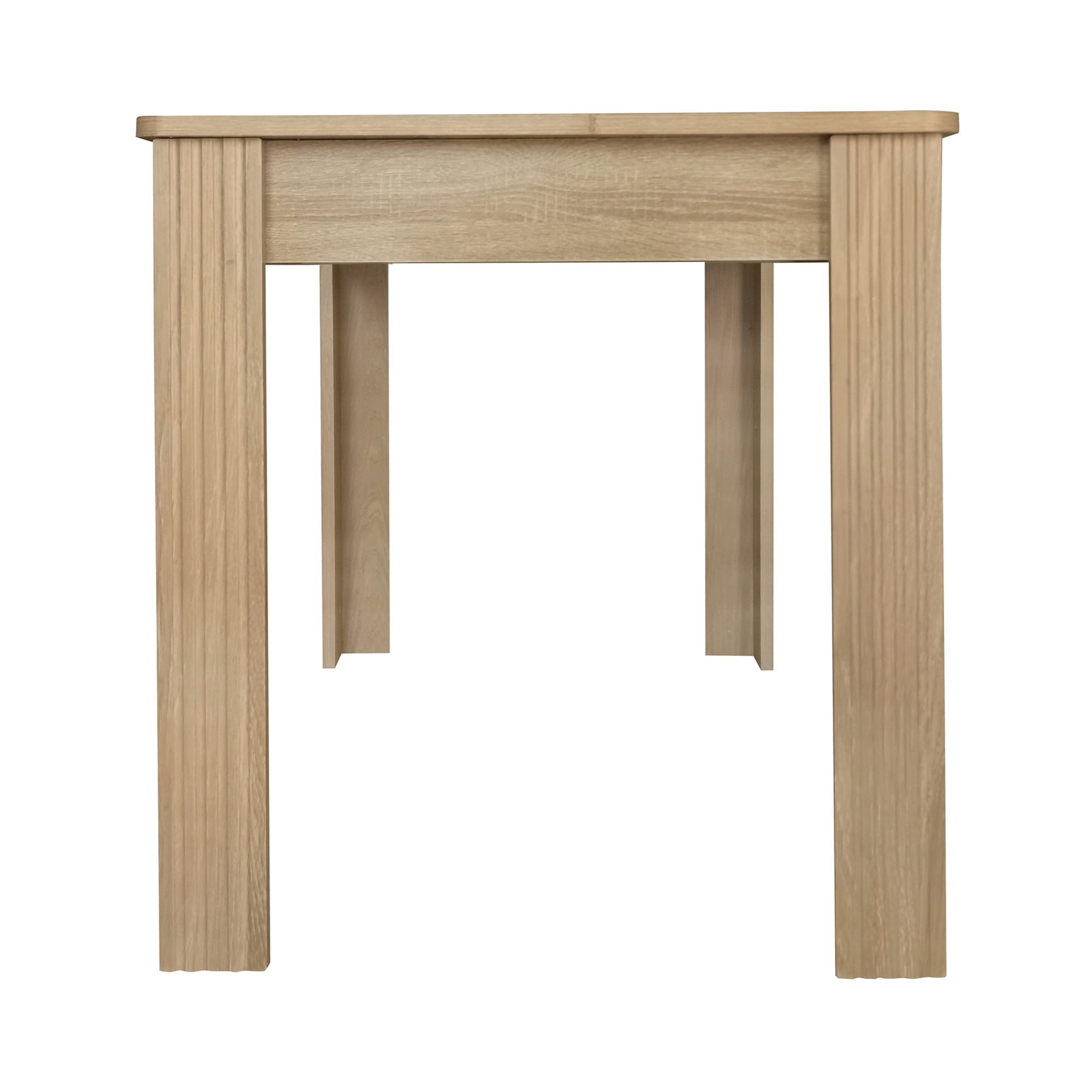 Table à manger, 116 x 65 x 75 cm, panneaux de particules et bois, chêne - vue 9