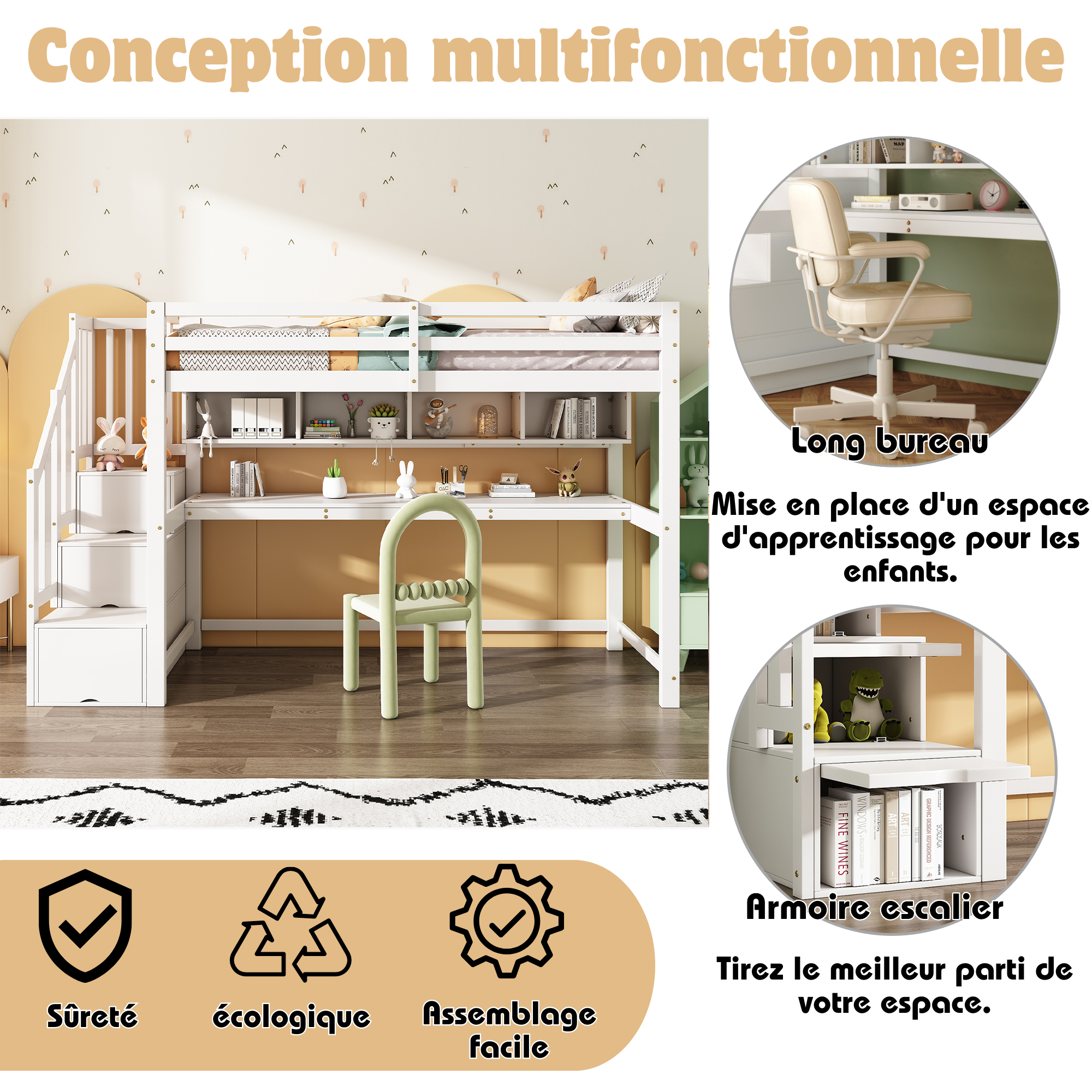 Détail du lit superposé