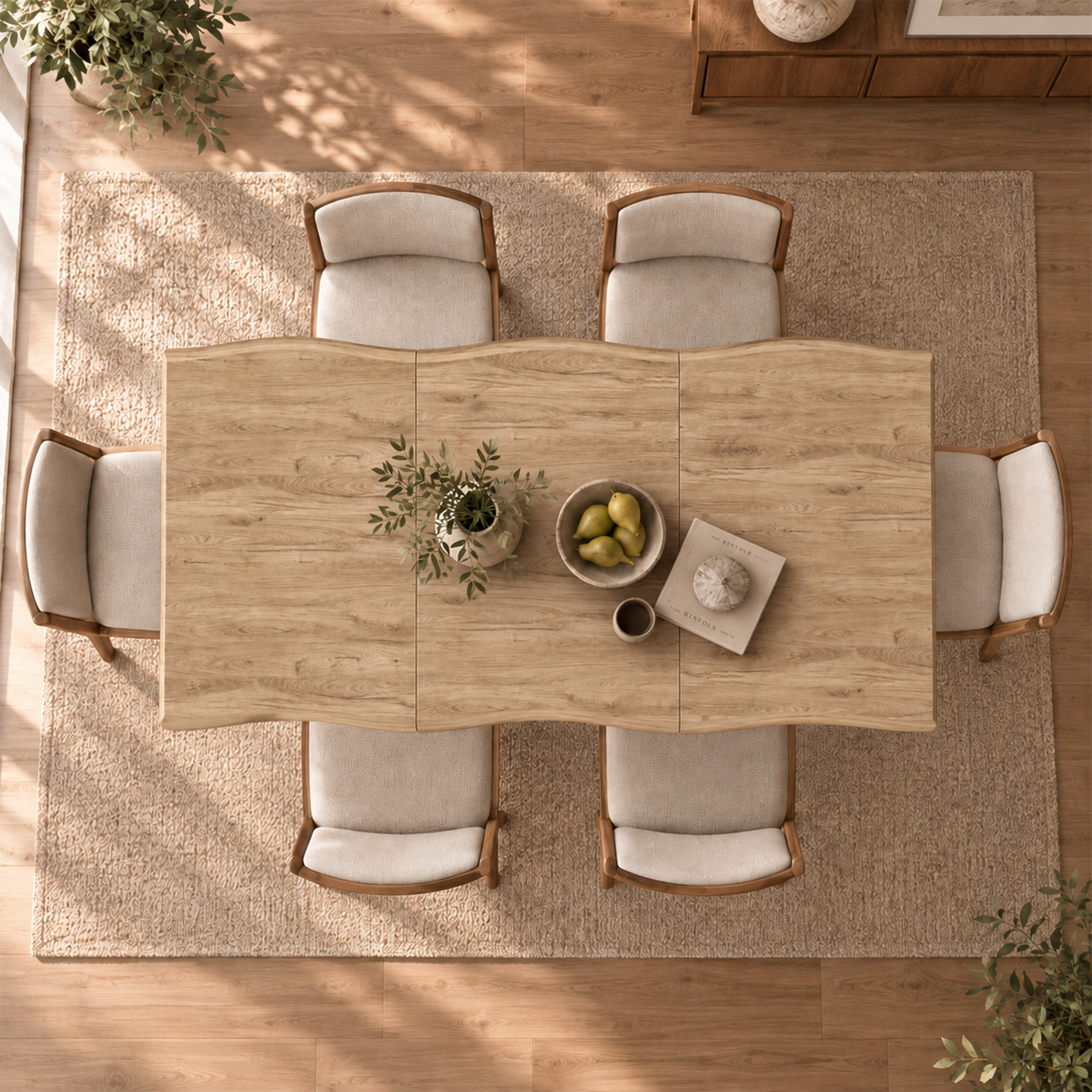 Table à manger, 180 x 78 x 75 cm, bois, bois naturel - vue 4