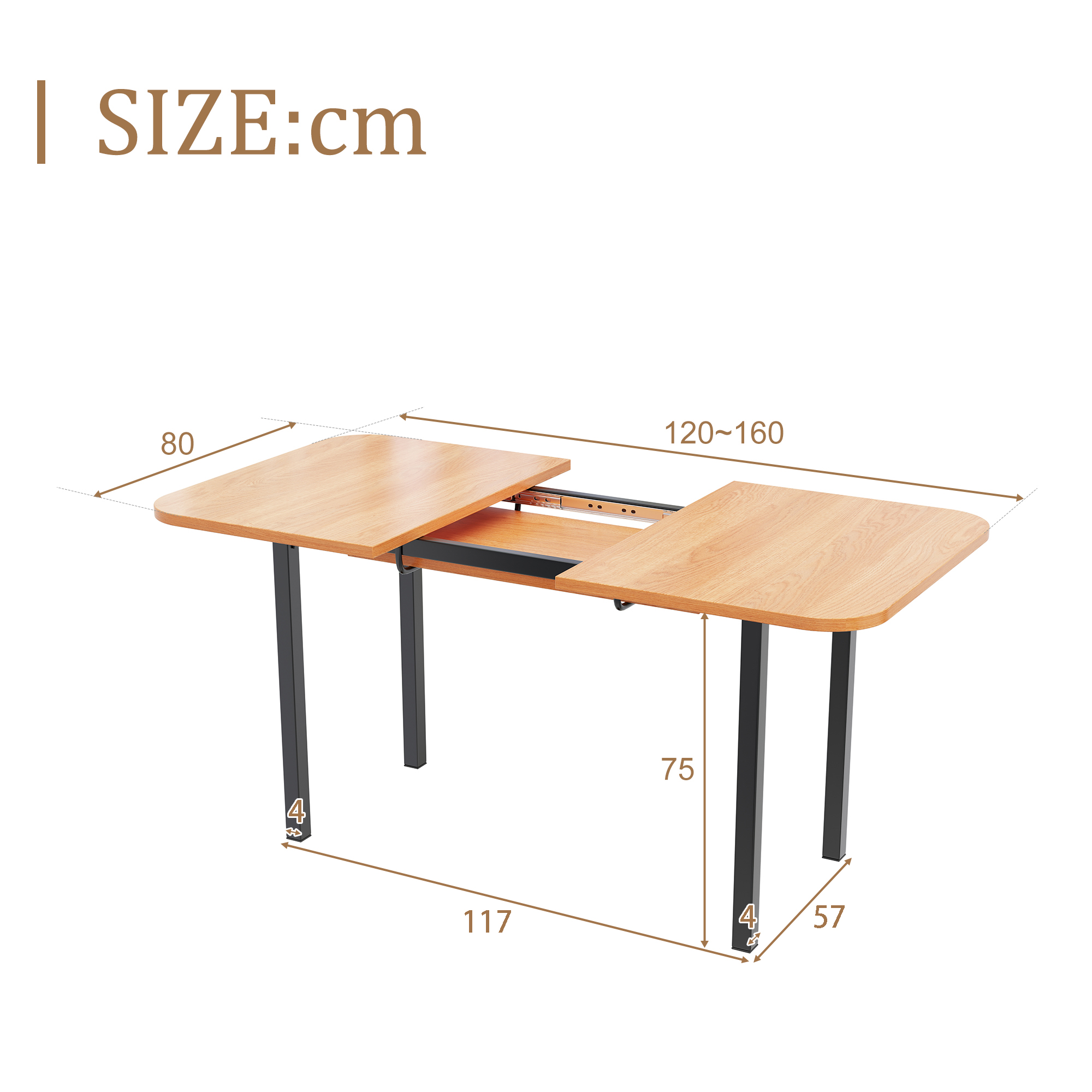 Table à manger extensible classique 120-160 cm en - image 6