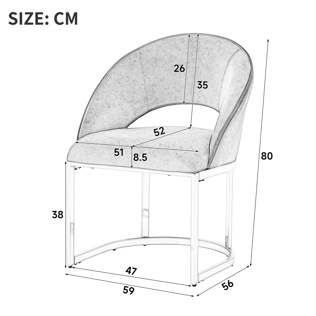 Dimensions du chaise de salle à manger