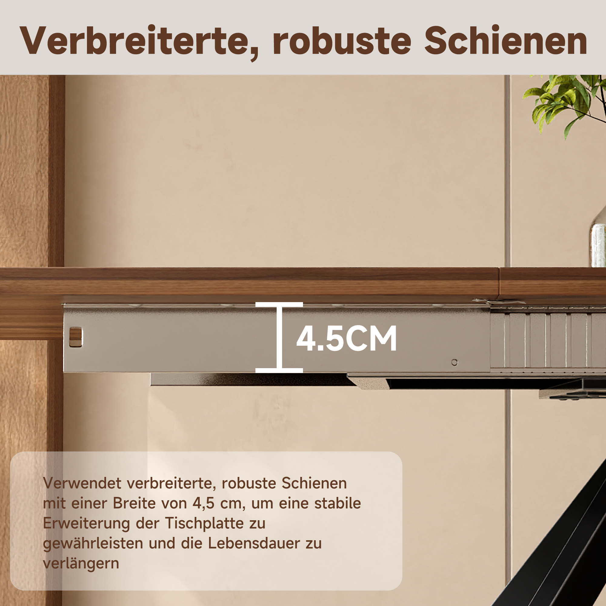 Table à manger extensible 160–200–240 cm x 90 x 74,5 cm pour 6 à 10 personnes, MDF, Effet noyer - vue complémentaire