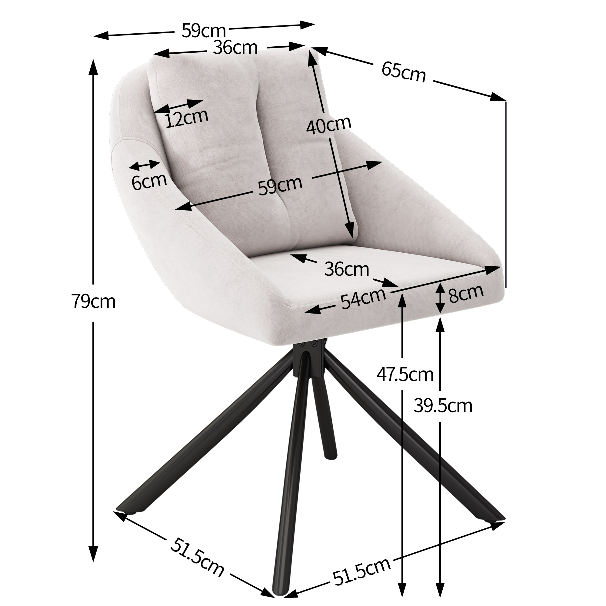 Dimensions du chaise de salle à manger