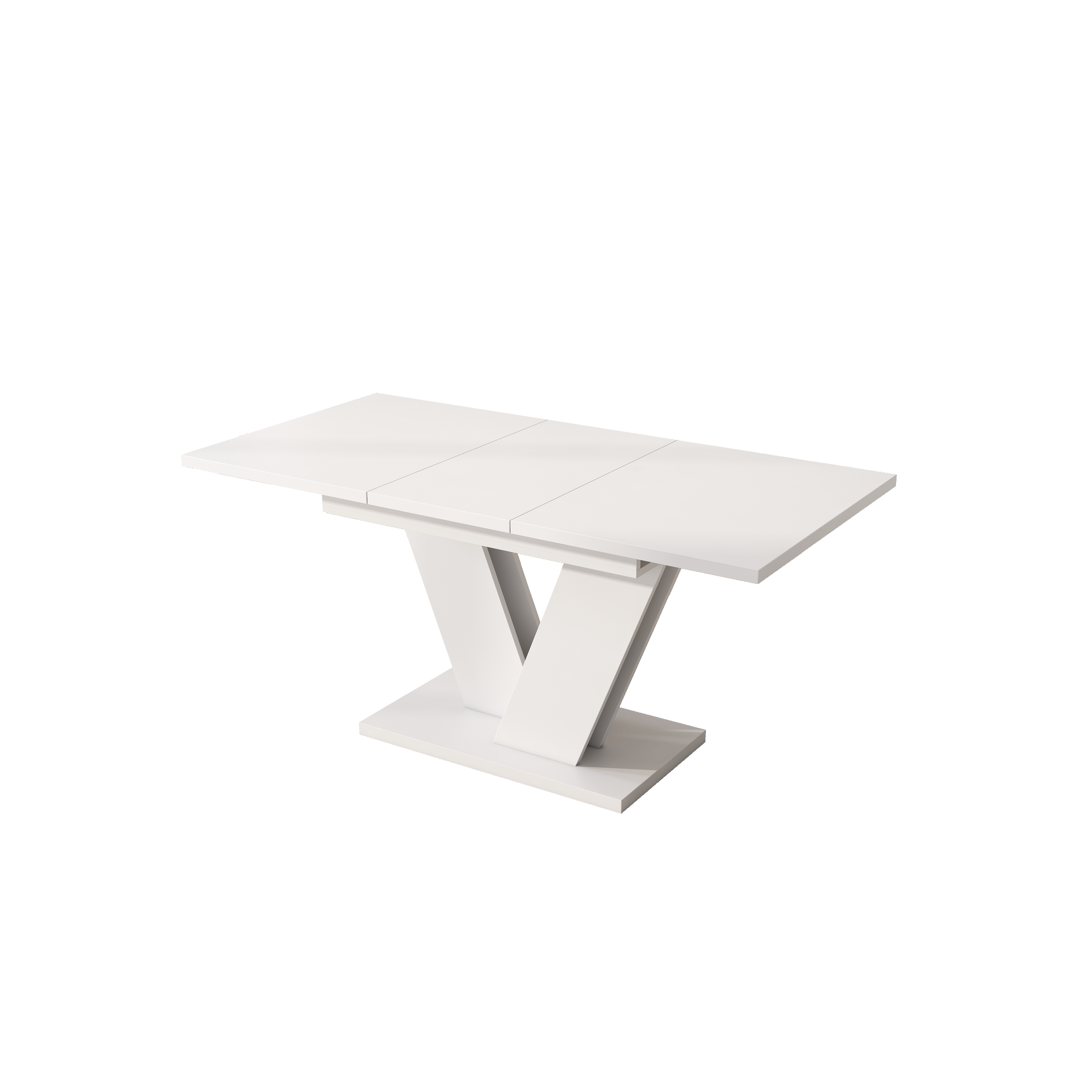 Table à manger extensible, 160 x 80 x 75 cm, MDF, blanc - vue 9