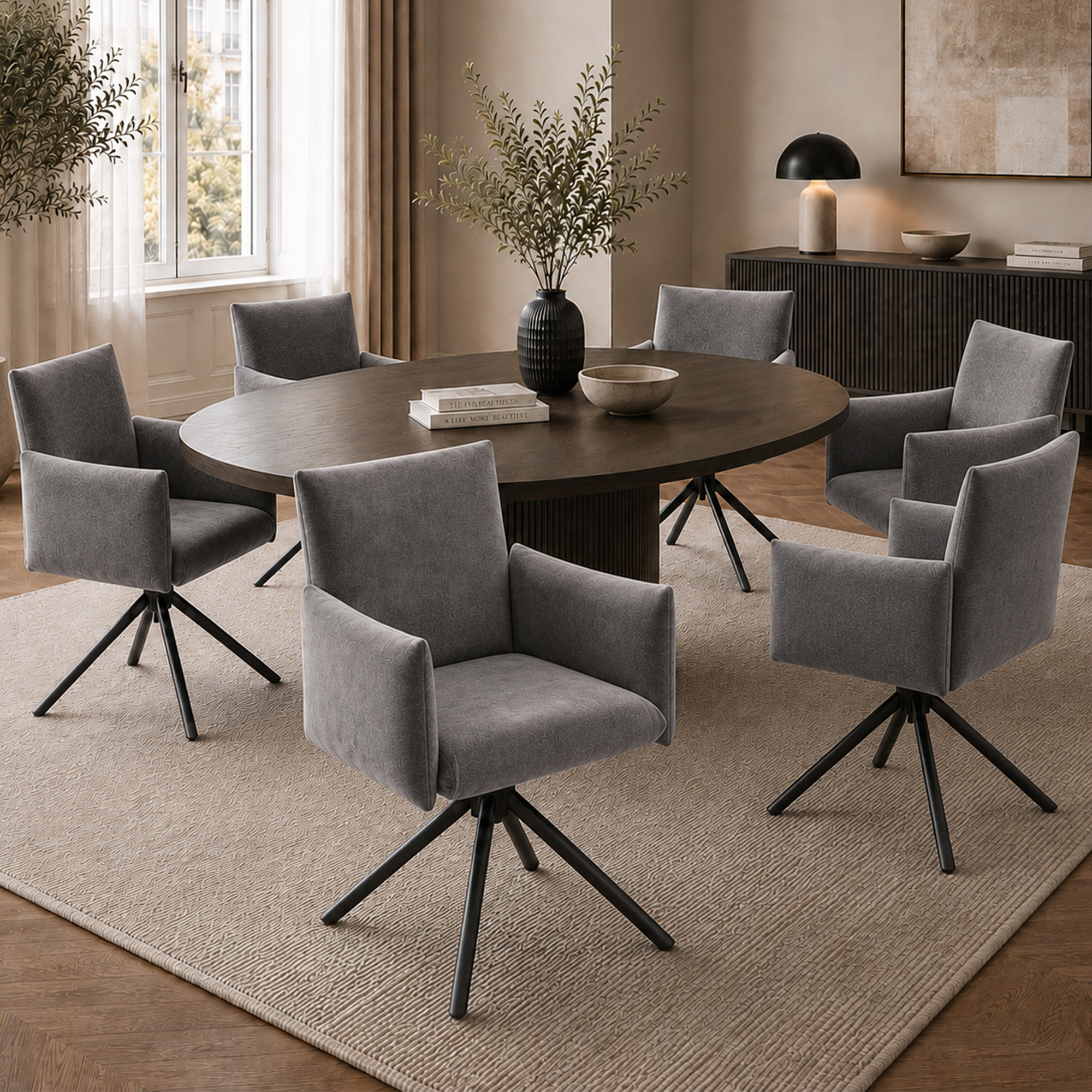 Lot de 4 chaises de salle à manger rembourrées ave - image 16