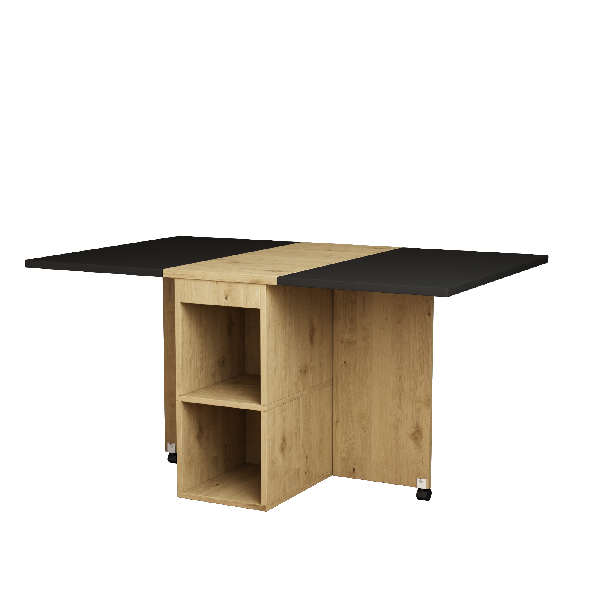 Ensemble table et chaises, 5 pièces, 1 table + 4 chaises, extensible, pliable, 120 x 80 x 75 cm, panneaux de particules, noir - vue 9