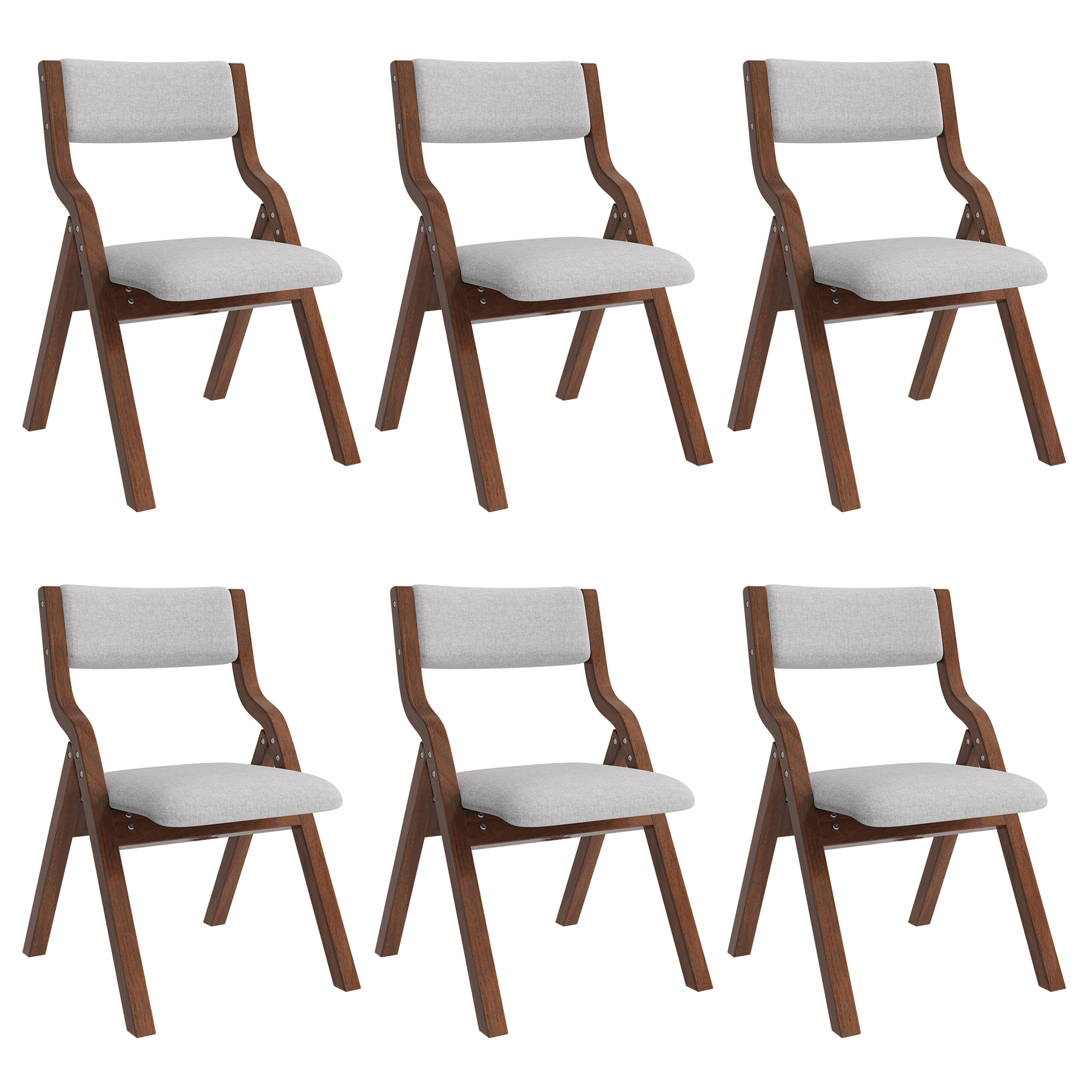Lot de 2 chaises de salle à manger pliantes, 55 x 49 x 81 cm, Gris - dimensions et détails