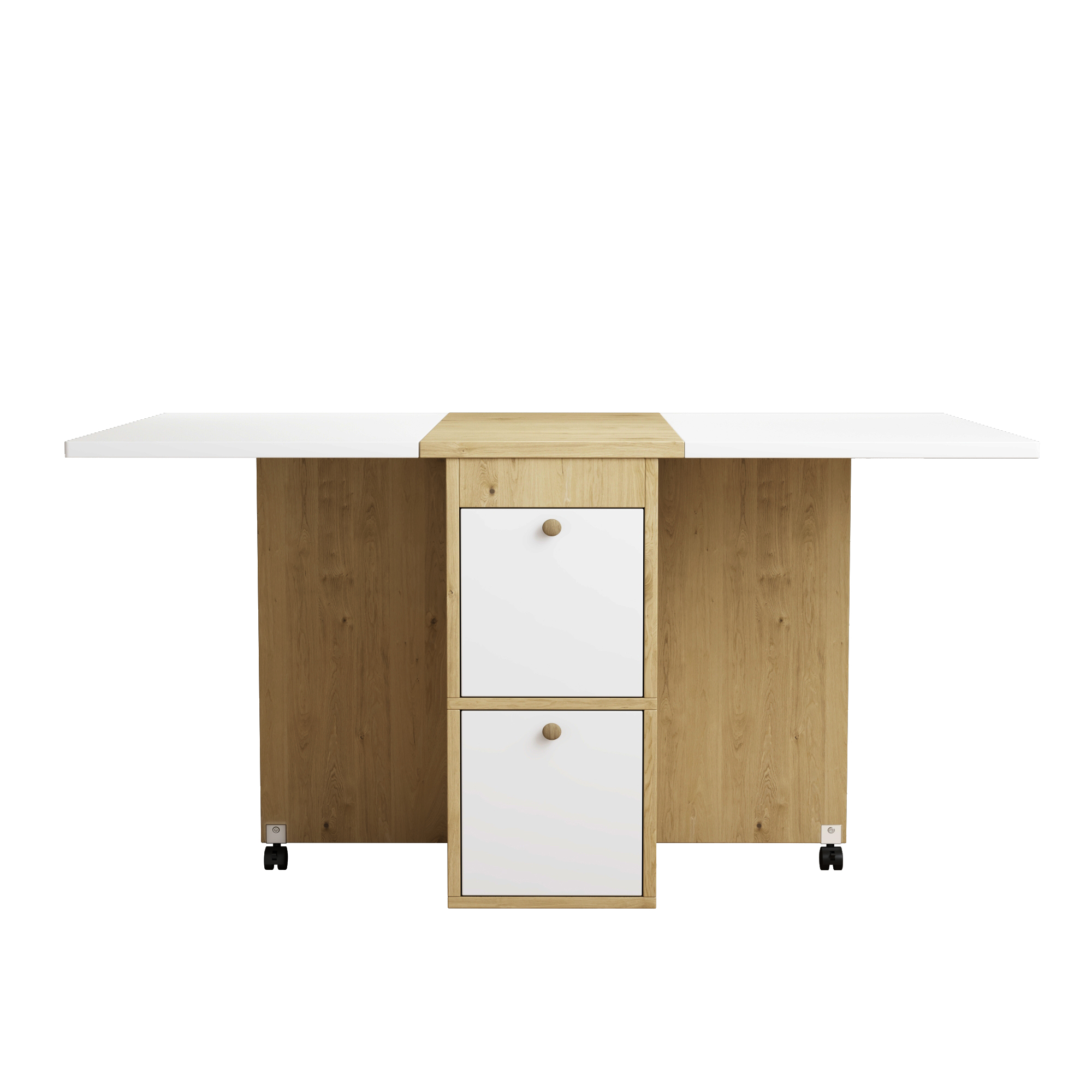 Ensemble table et chaises, 5 pièces, 1 table + 4 chaises, extensible, pliable, 120 x 80 x 75 cm, panneaux de particules, blanc - vue 8