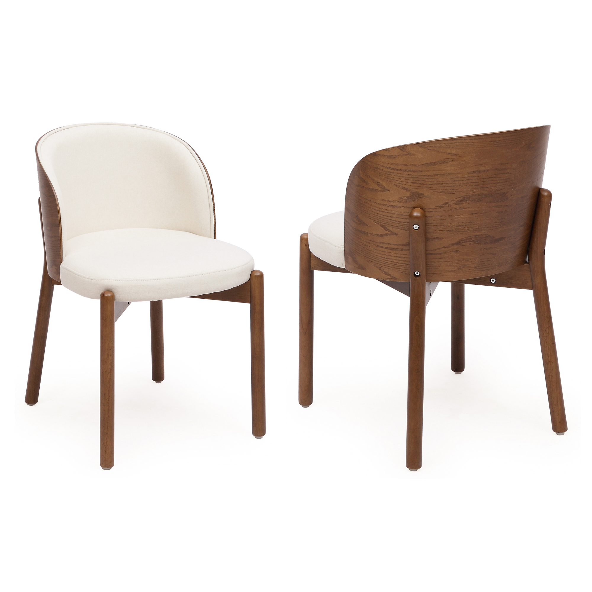Lot de 2 chaises de salle à manger, 57 x 49 x 74 cm, Effet noyer - détails