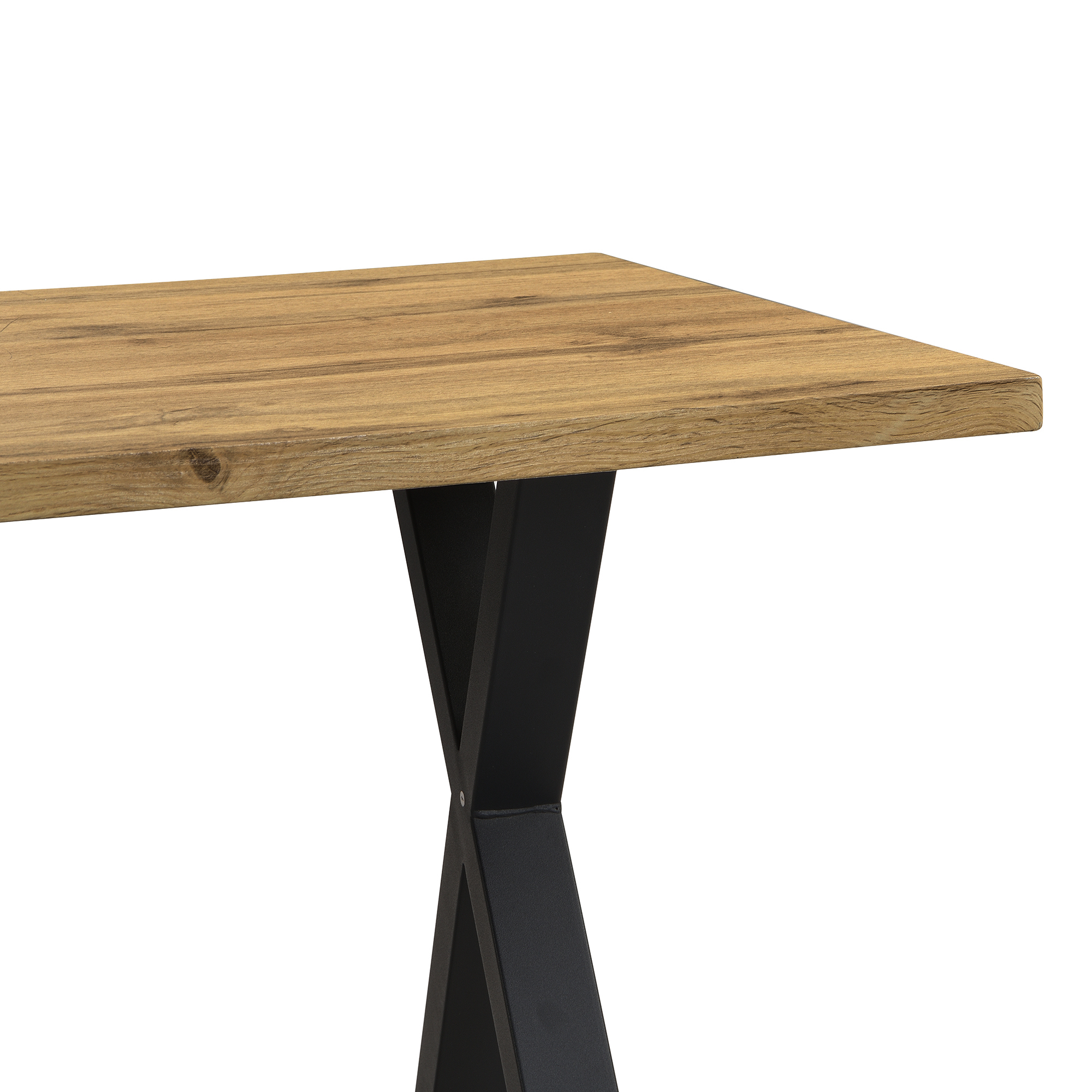 Table à manger, 140 x 80 x 76 cm, métal et MDF, noir - vue 9