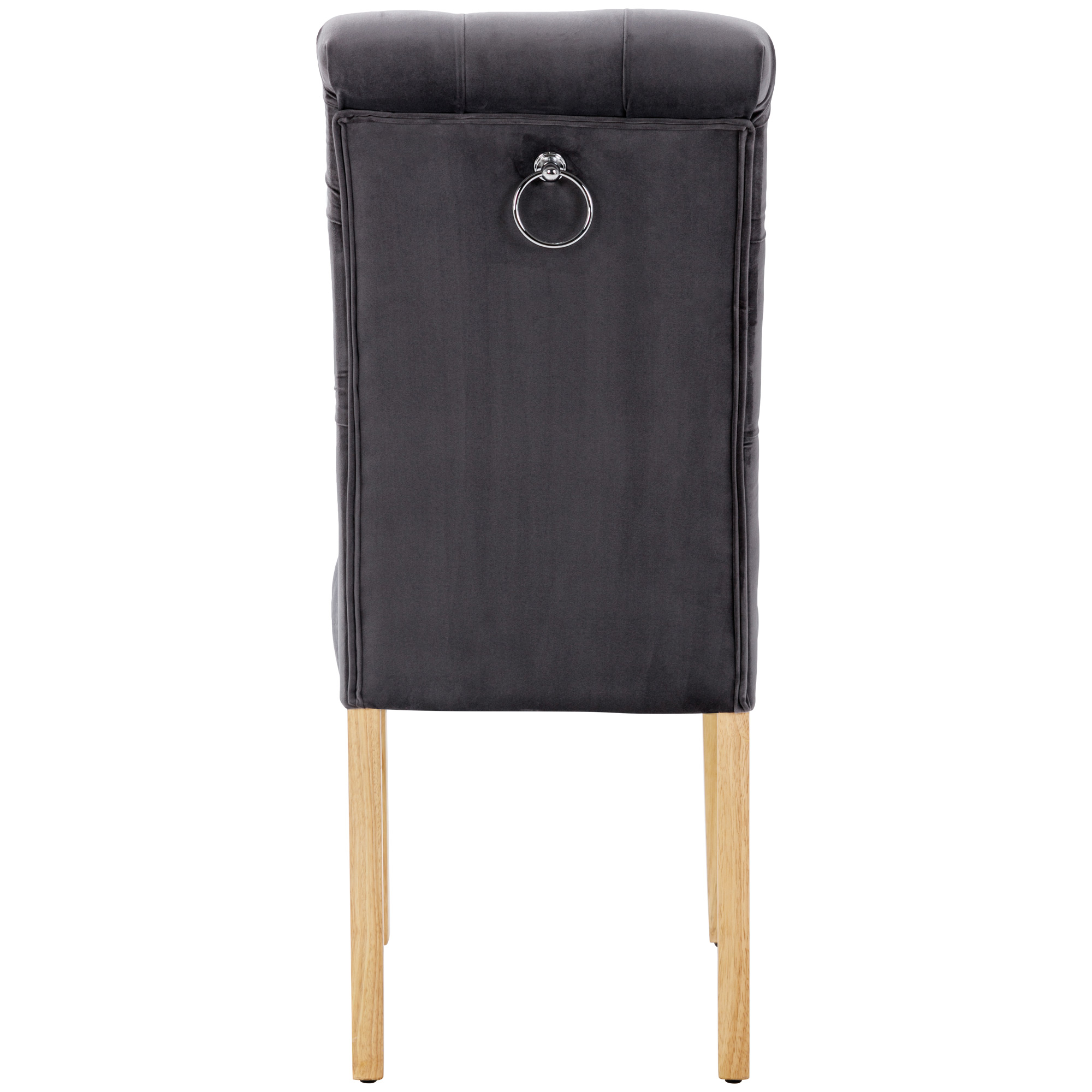 Chaise de salle à manger, lot de 6, velours, chêne - vue 2