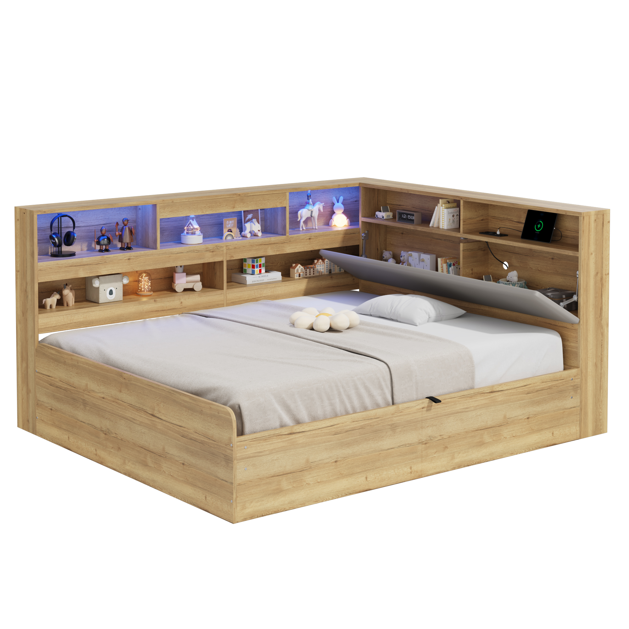 Lit jour design naturel moderne