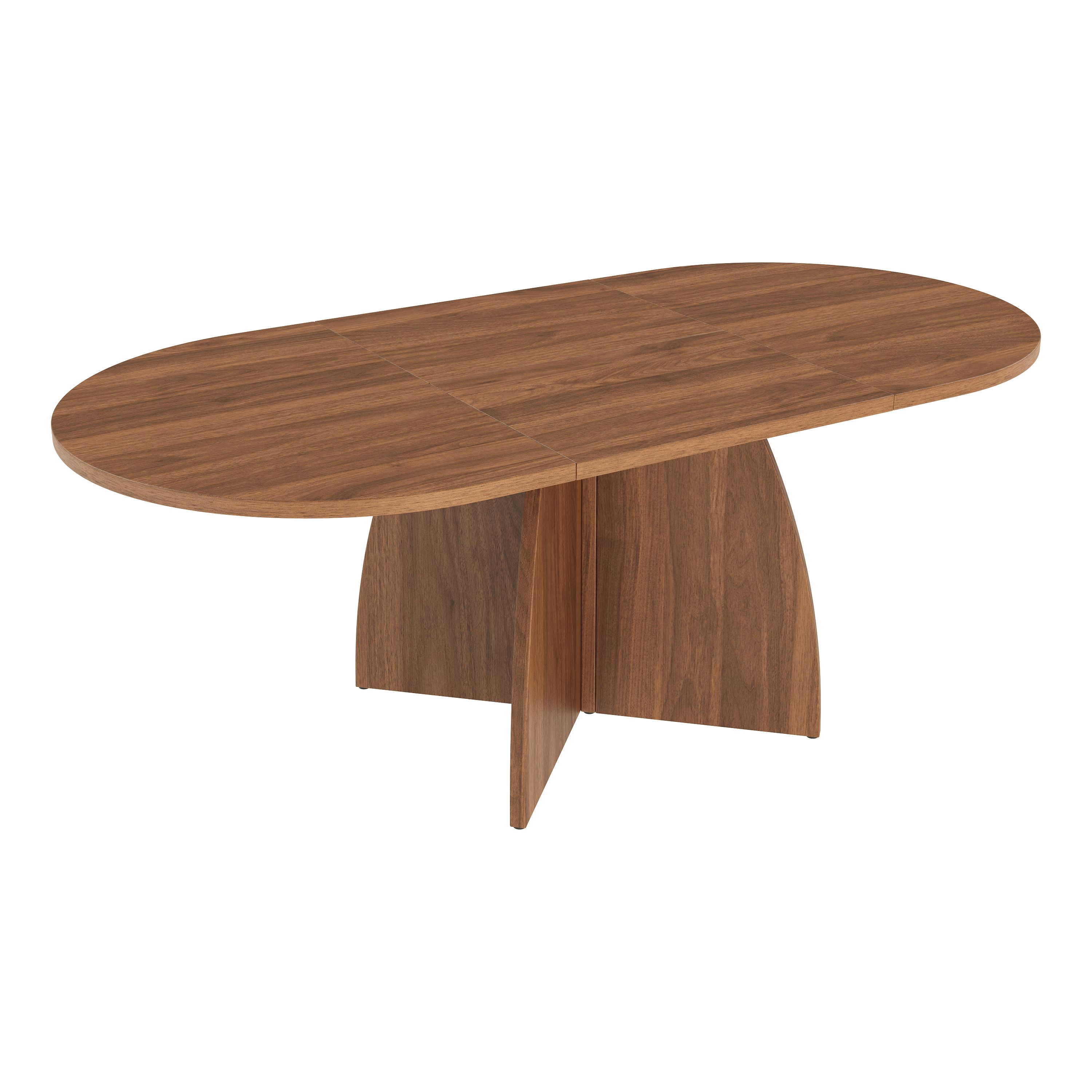 Table à manger, rond, 180 x 90 x 75 cm, bois, noyer - vue 5
