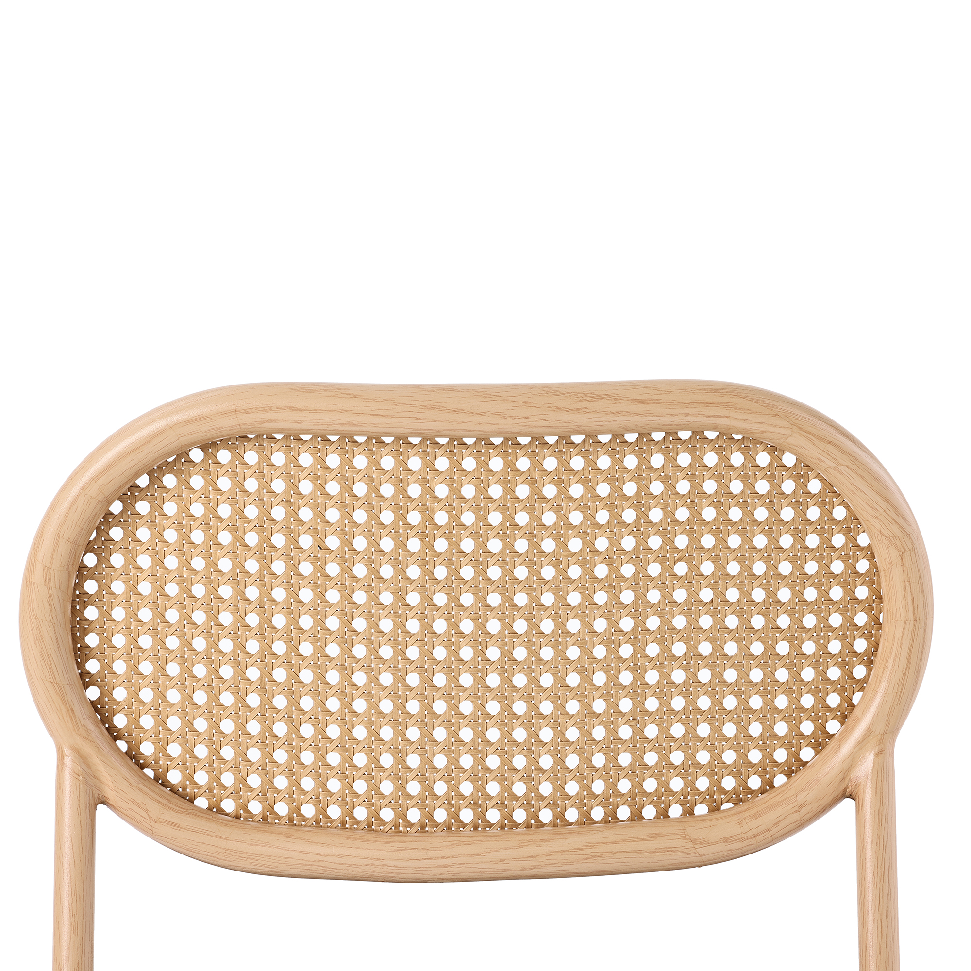 Chaise de salle à manger, lot de 6, détails en rotin, métal, marron - vue 7