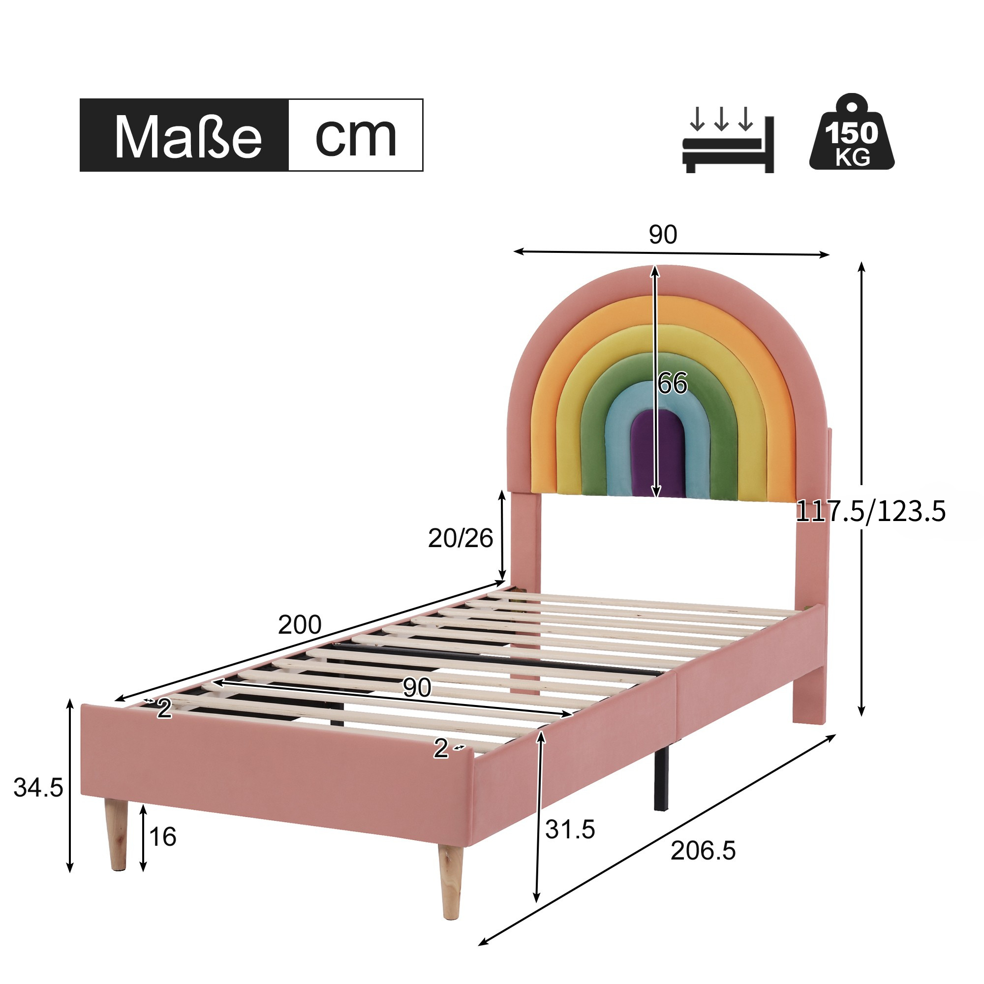 Dimensions du lit rembourré