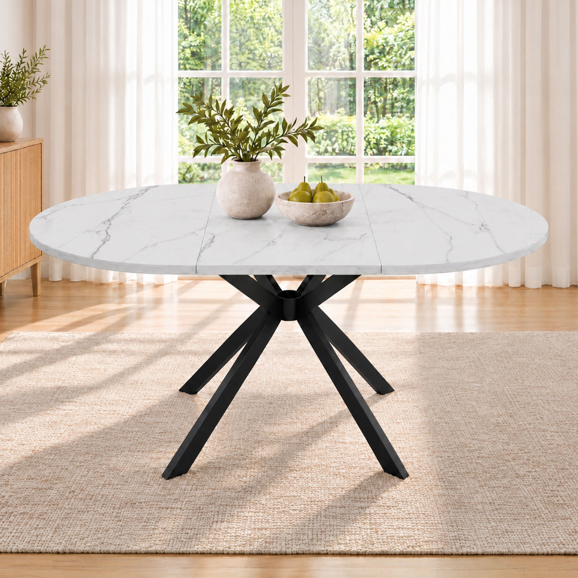 Table ouverte et piètement métallique noir