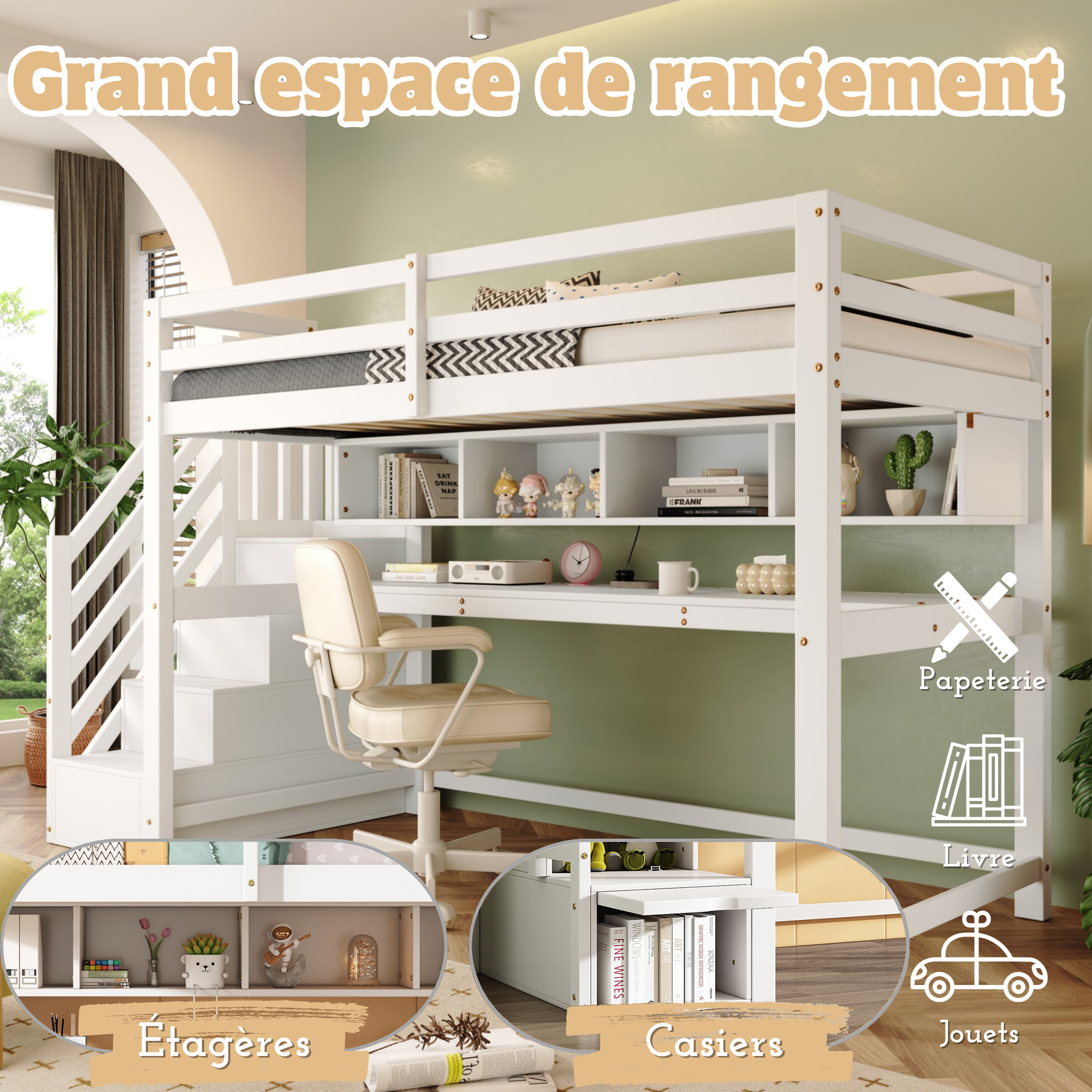 Détail du lit superposé