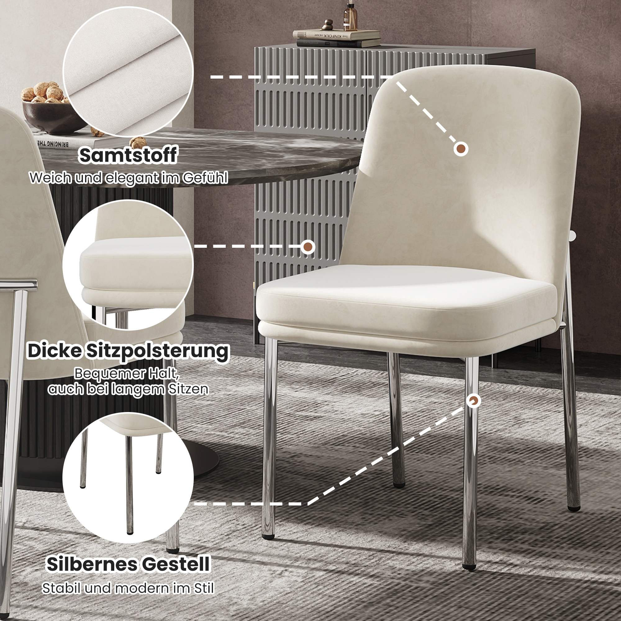 Présentation du chaise de salle à manger