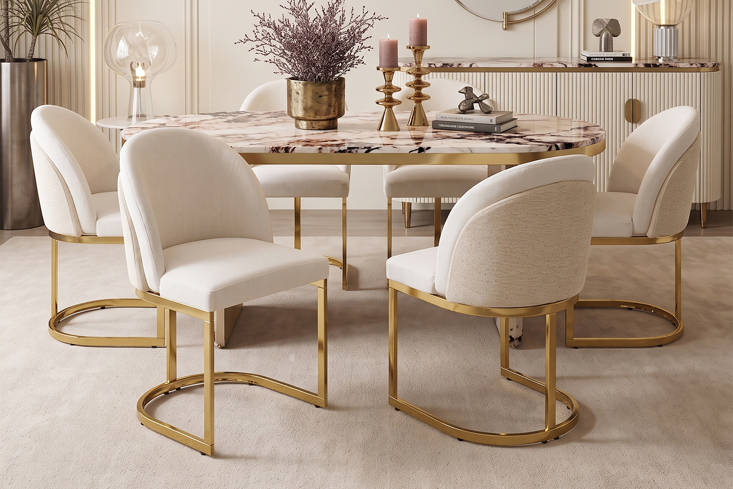 Chaise de salle à manger double dossier, mousse 25D, tissu chenille, pieds métal galvanisé miroir, cadre renforcé, pour salle à manger et salon, design haut de gamme, confort durable, style luxueux, stabilité, durabilité - image 25