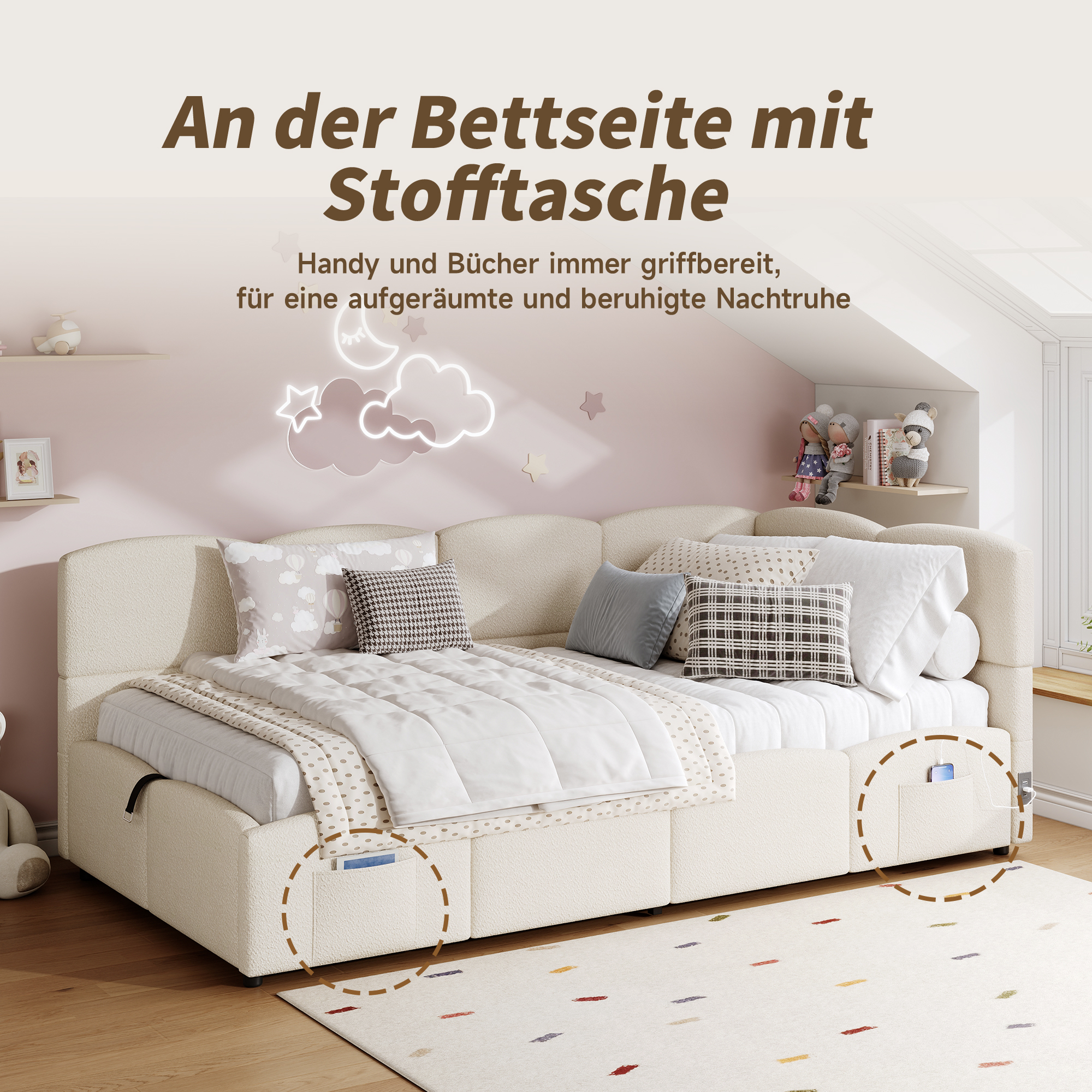 structure matelas intégrée : empêche efficacement le glissement, stable en position assise, couchée ou en retournement