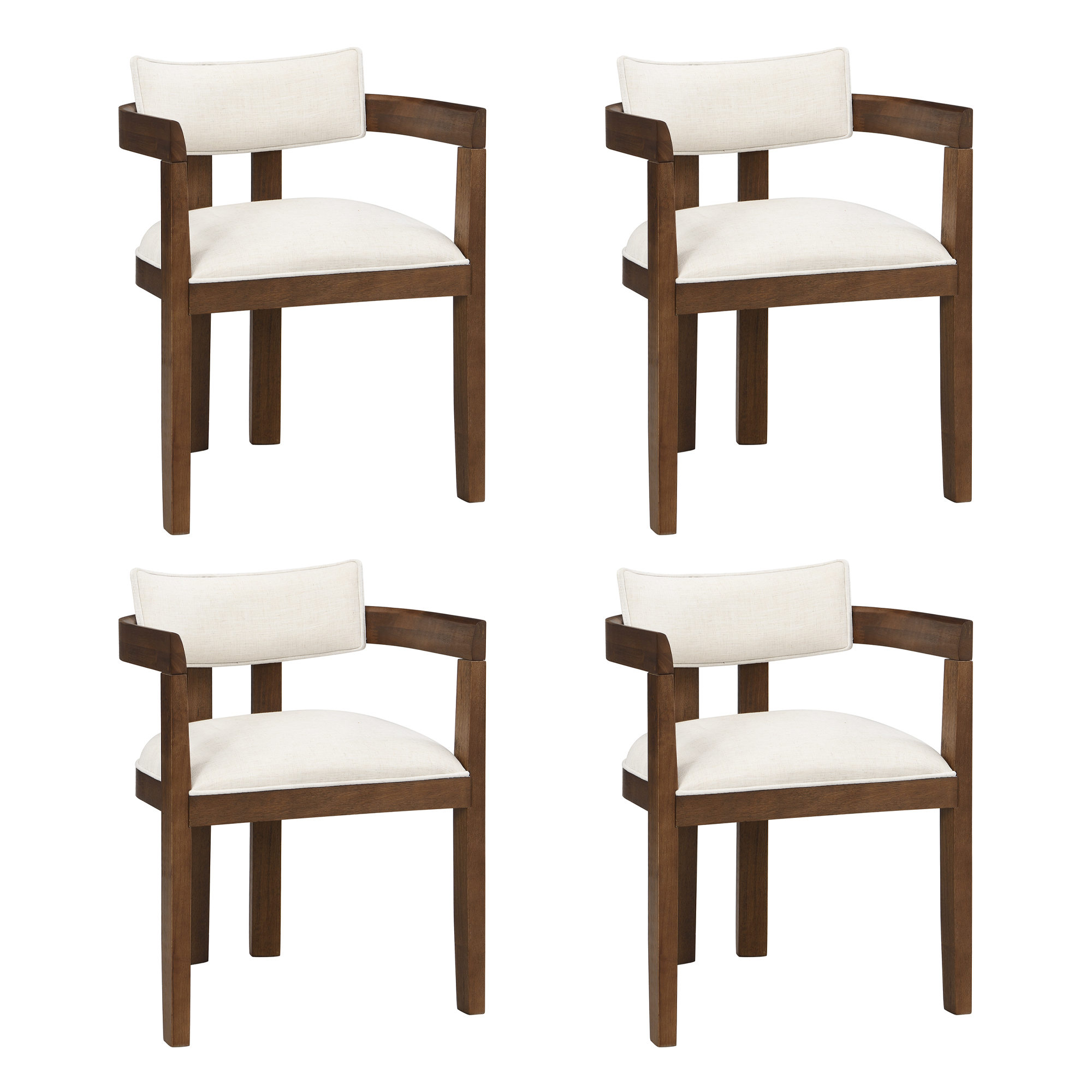 Chaise avec accoudoirs en bois massif, tissu lin naturel, design classique élégant, pour salle à manger et salon, confort supérieur, durabilité, style intemporel, facile montage, stabilité, utilisation polyvalente - image 18