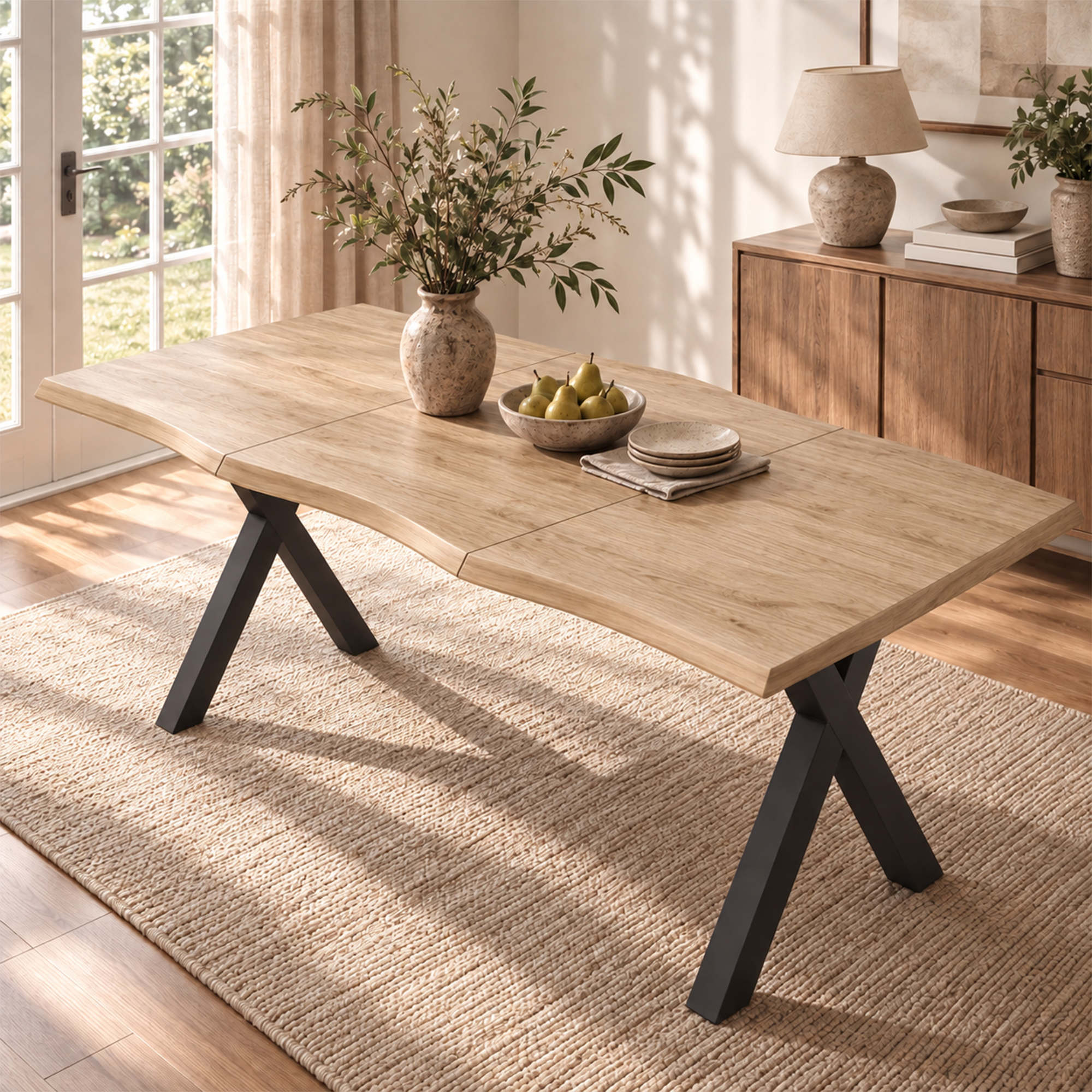 Table à manger, 180 x 78 x 75 cm, bois, bois naturel - vue 3